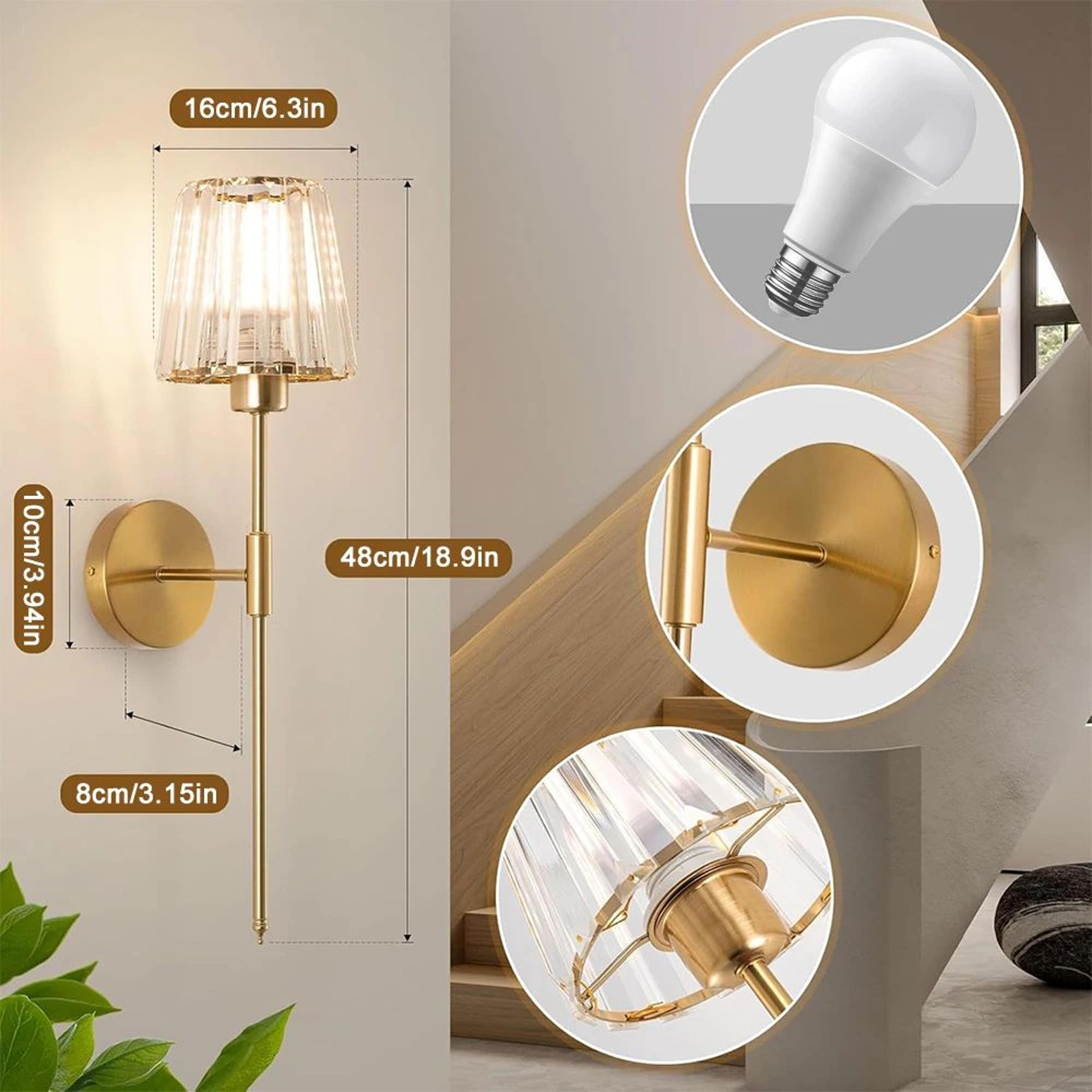Wireless Rechargeable Crystal Wall Sconce 5