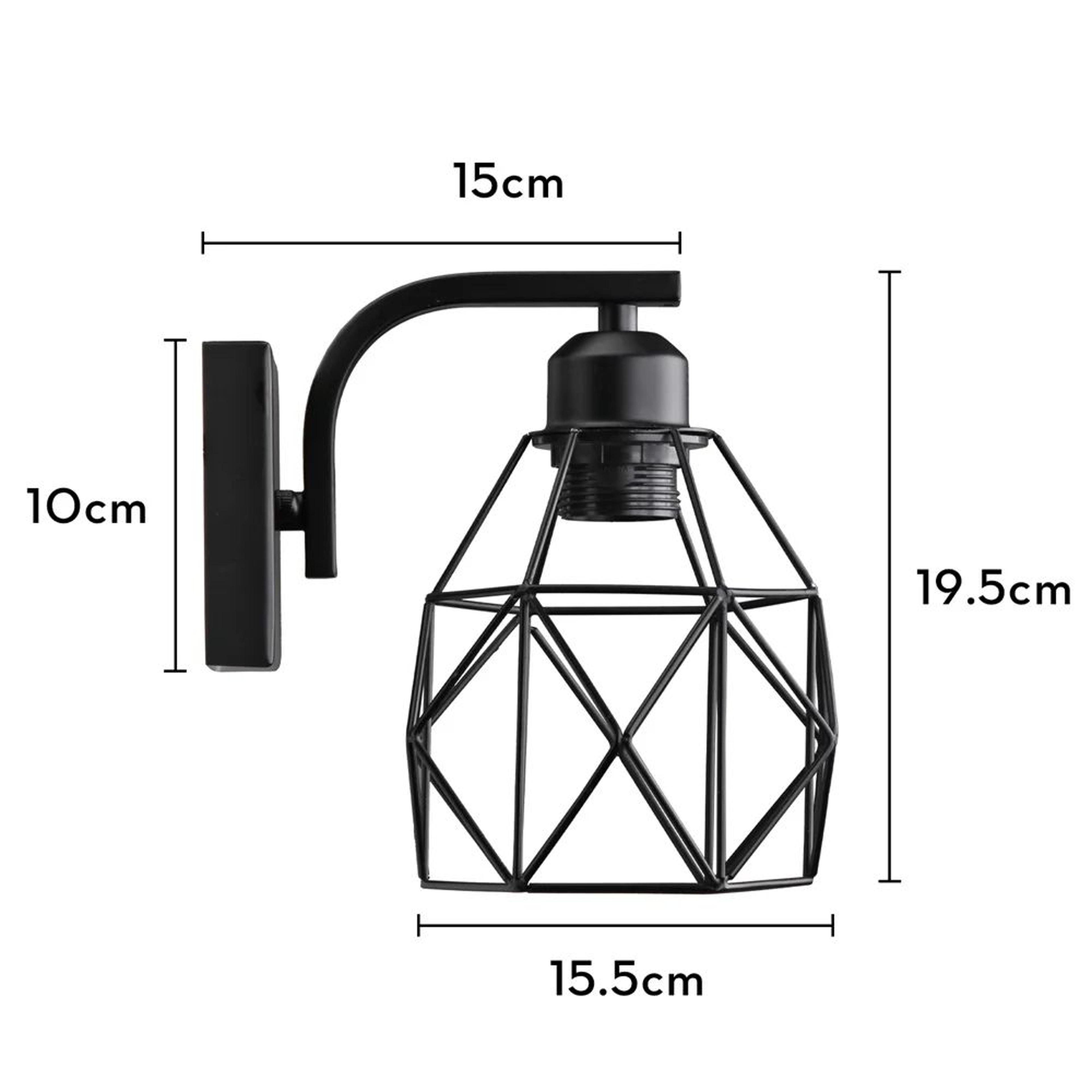 Vintage Wood Iron Industrial E27 Wall Sconce 8
