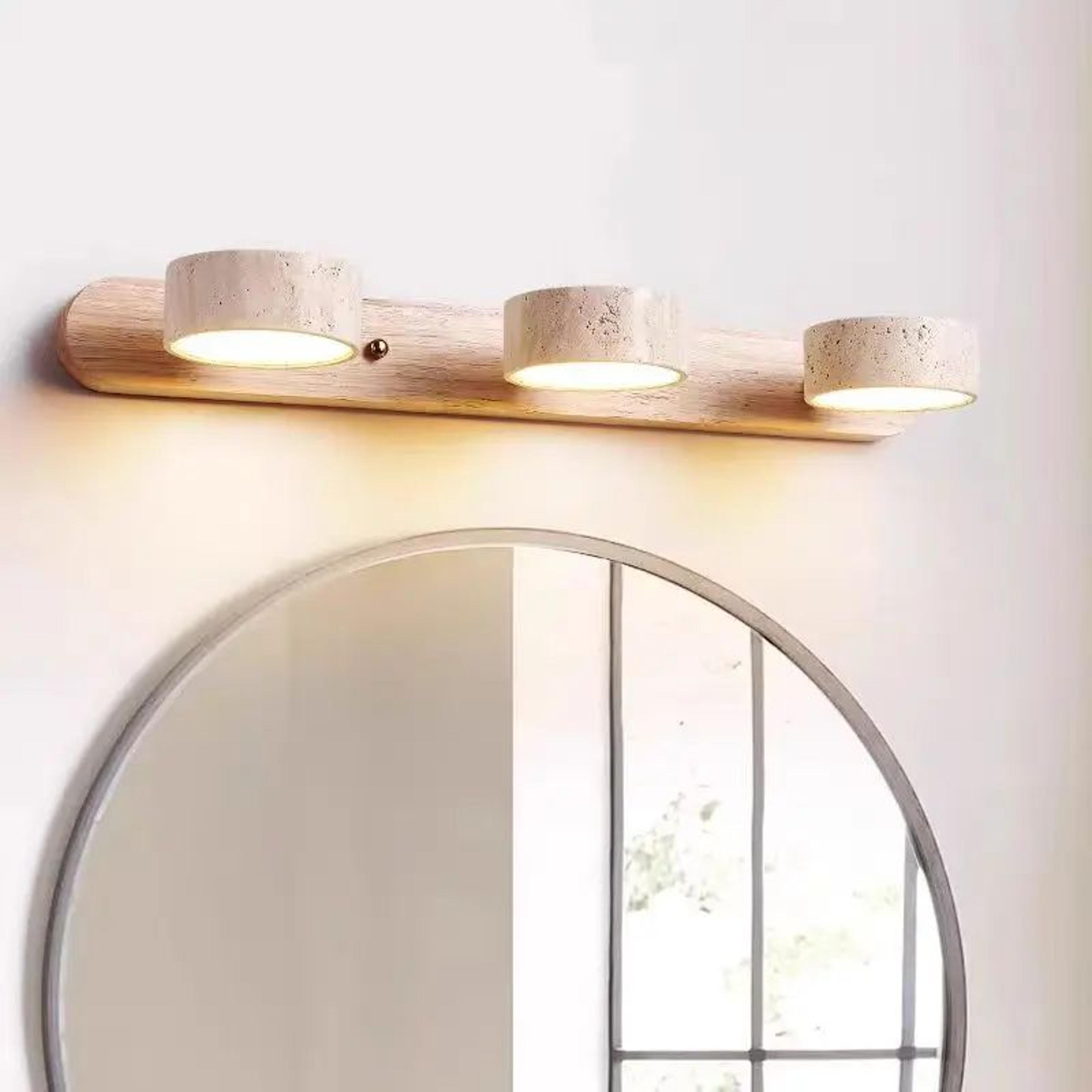 wabi sabi travertine rotatable led wall light