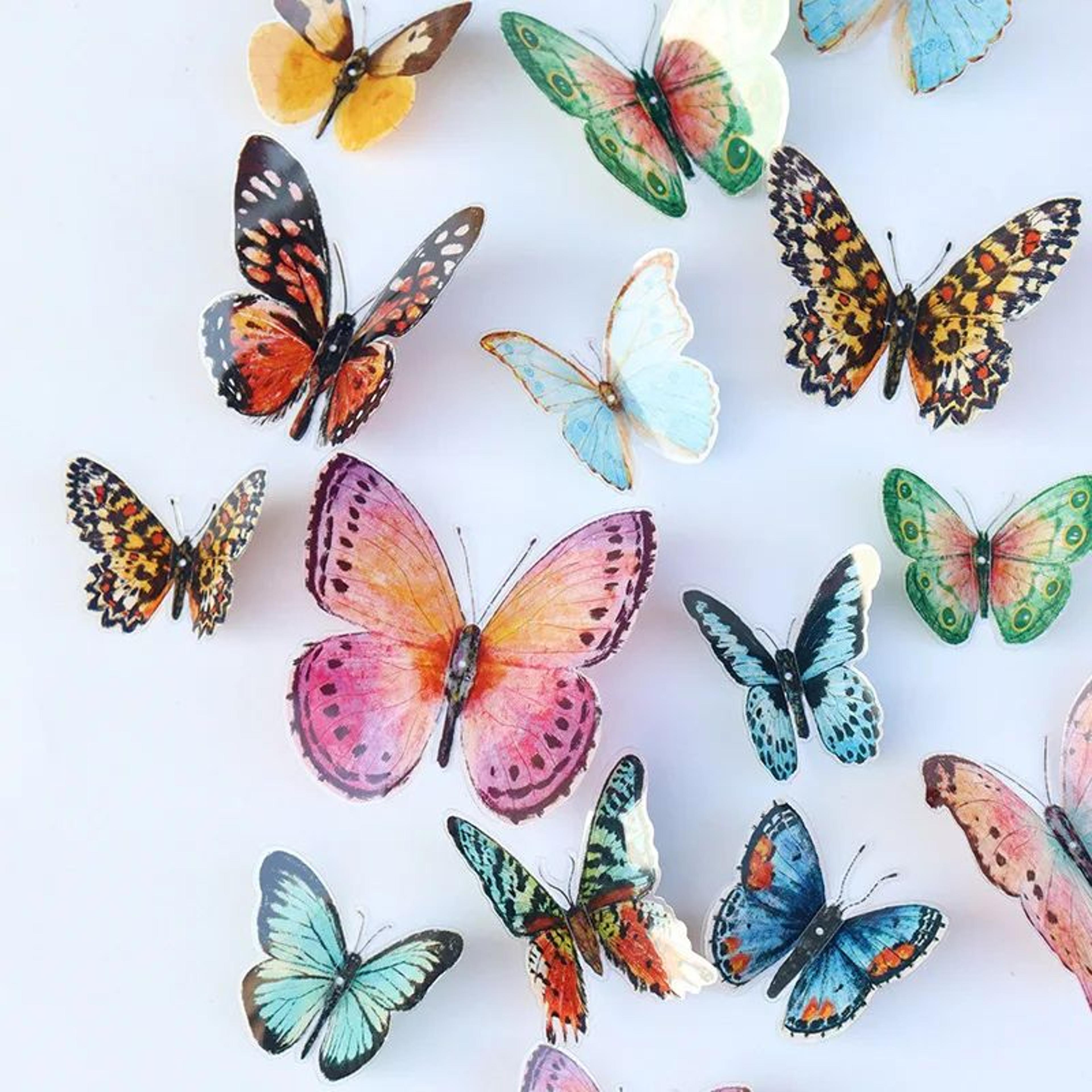Flutterelle 3D Watercolor Butterfly Wall Decals 3