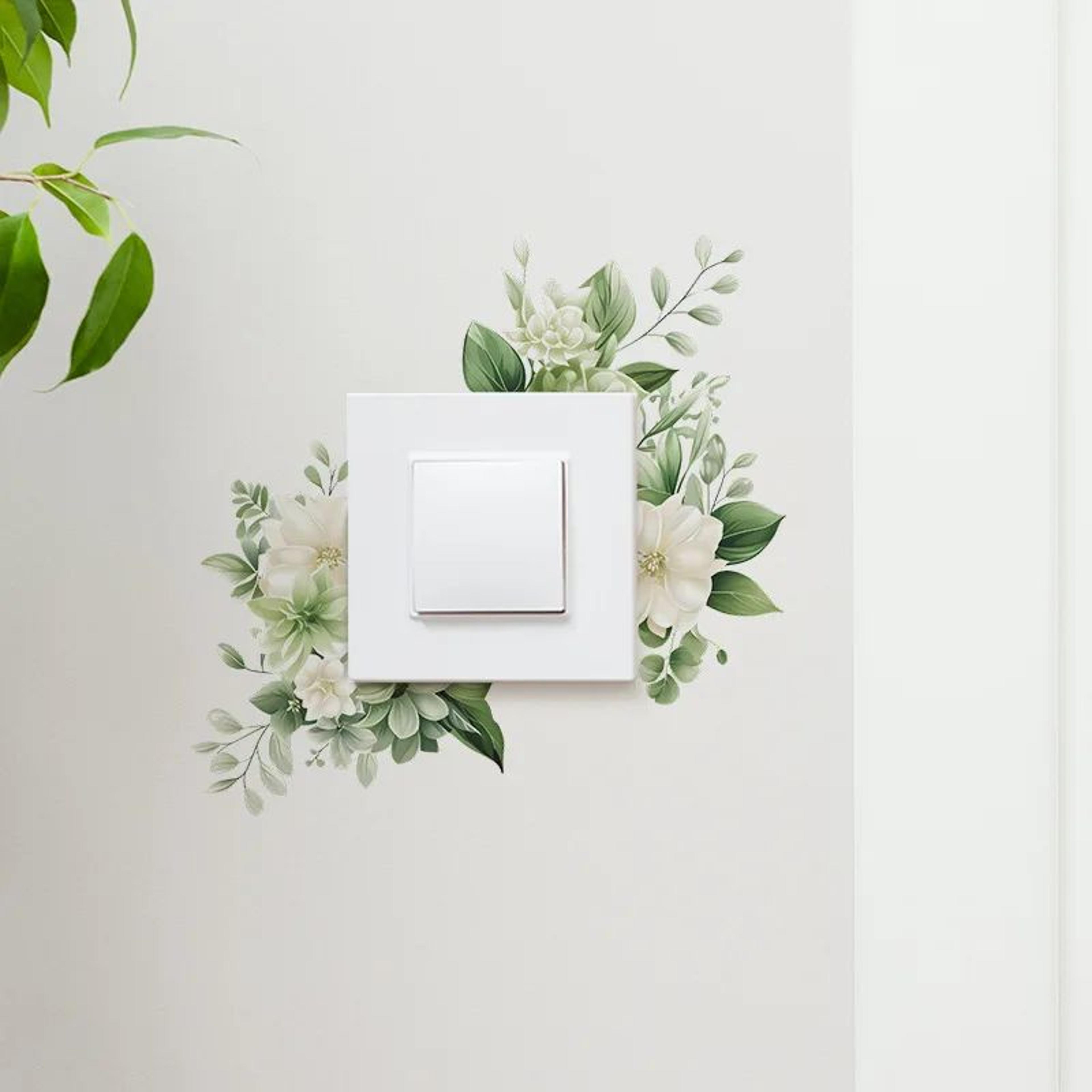 Floralyn Flower Light Switch Wall Decals 1