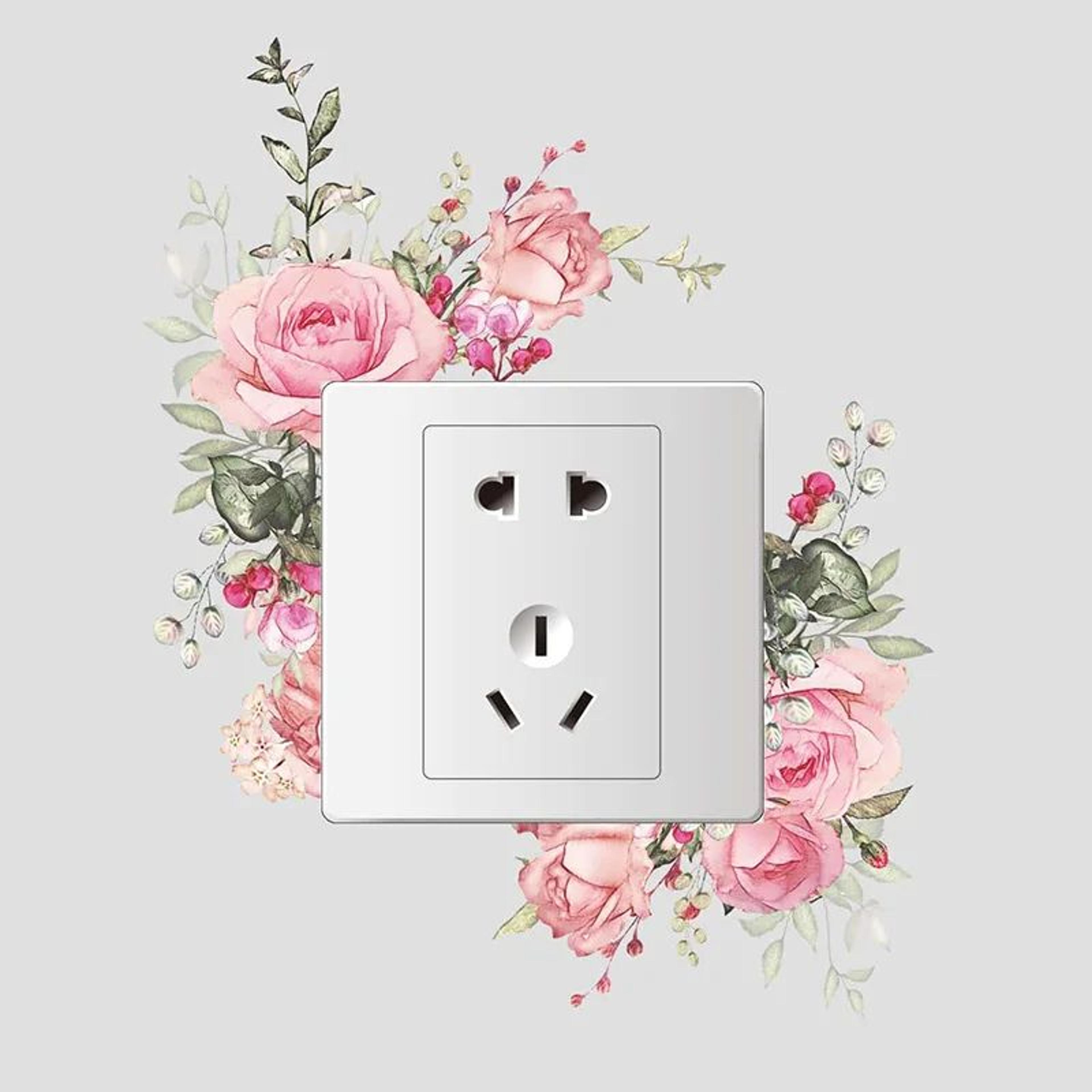 Floralyn Flower Light Switch Wall Decals 15