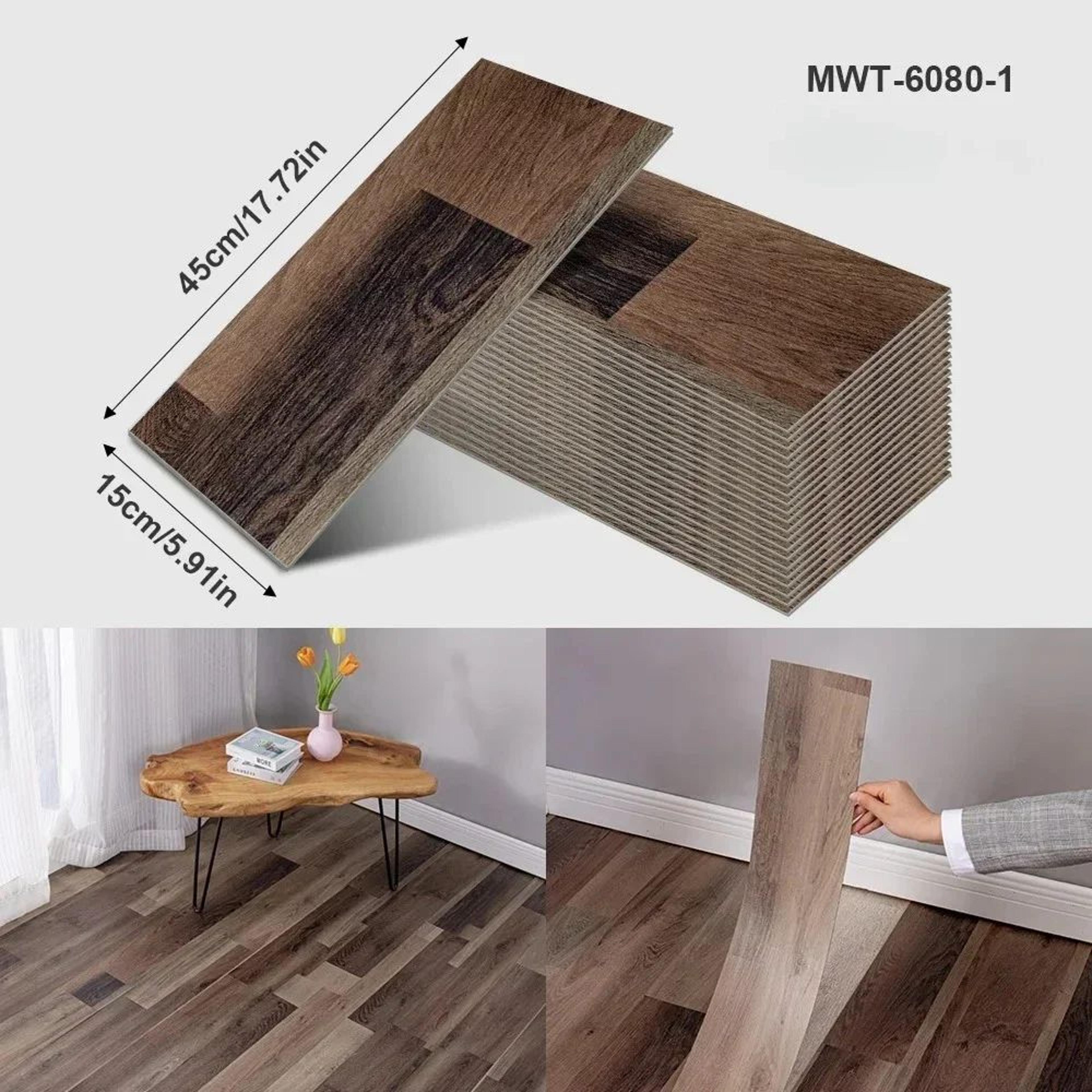 TimberNest Wood Grain Peel And Stick Floor Tiles 18