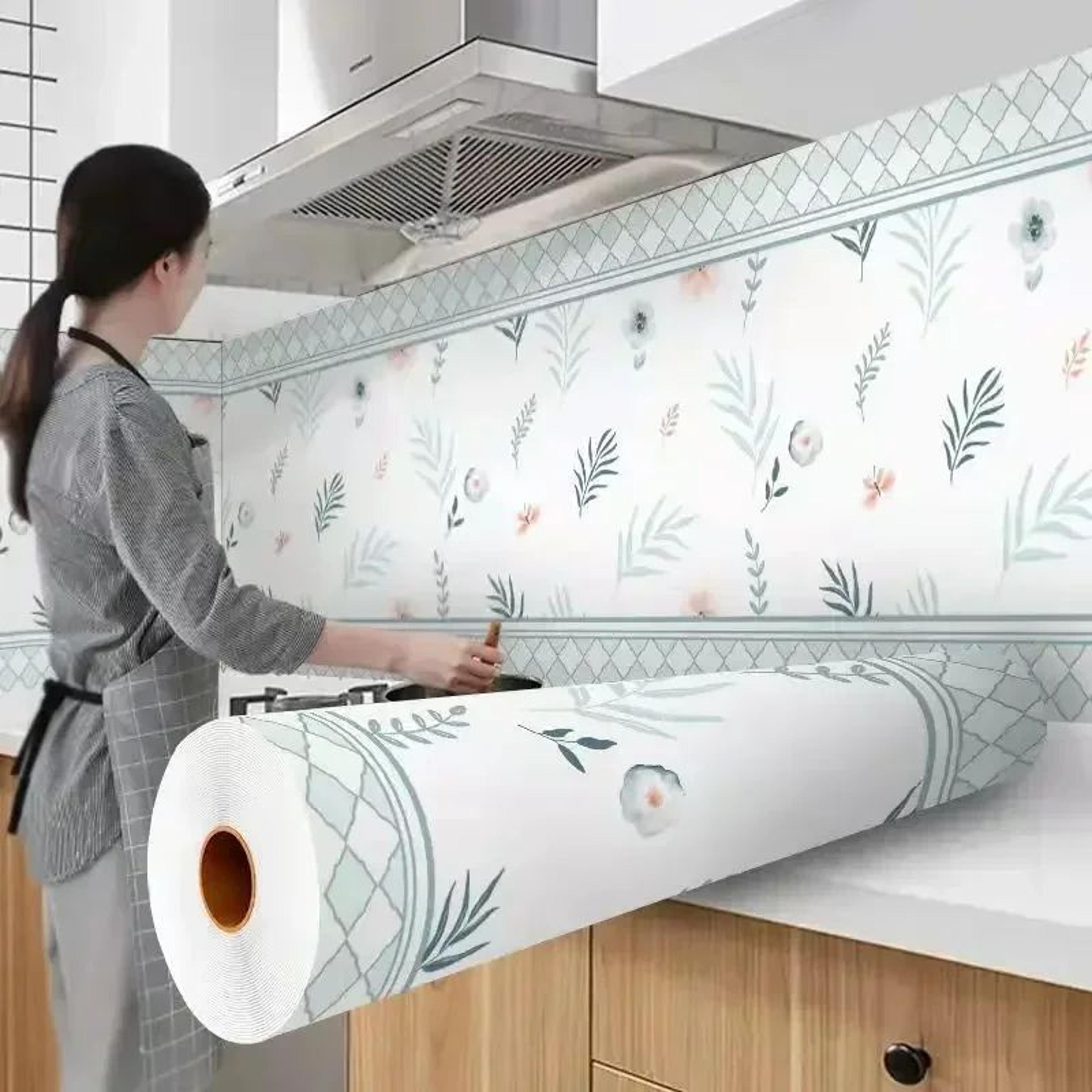 HeatShield Oil Proof Peel And Stick Kitchen Wallpaper 3