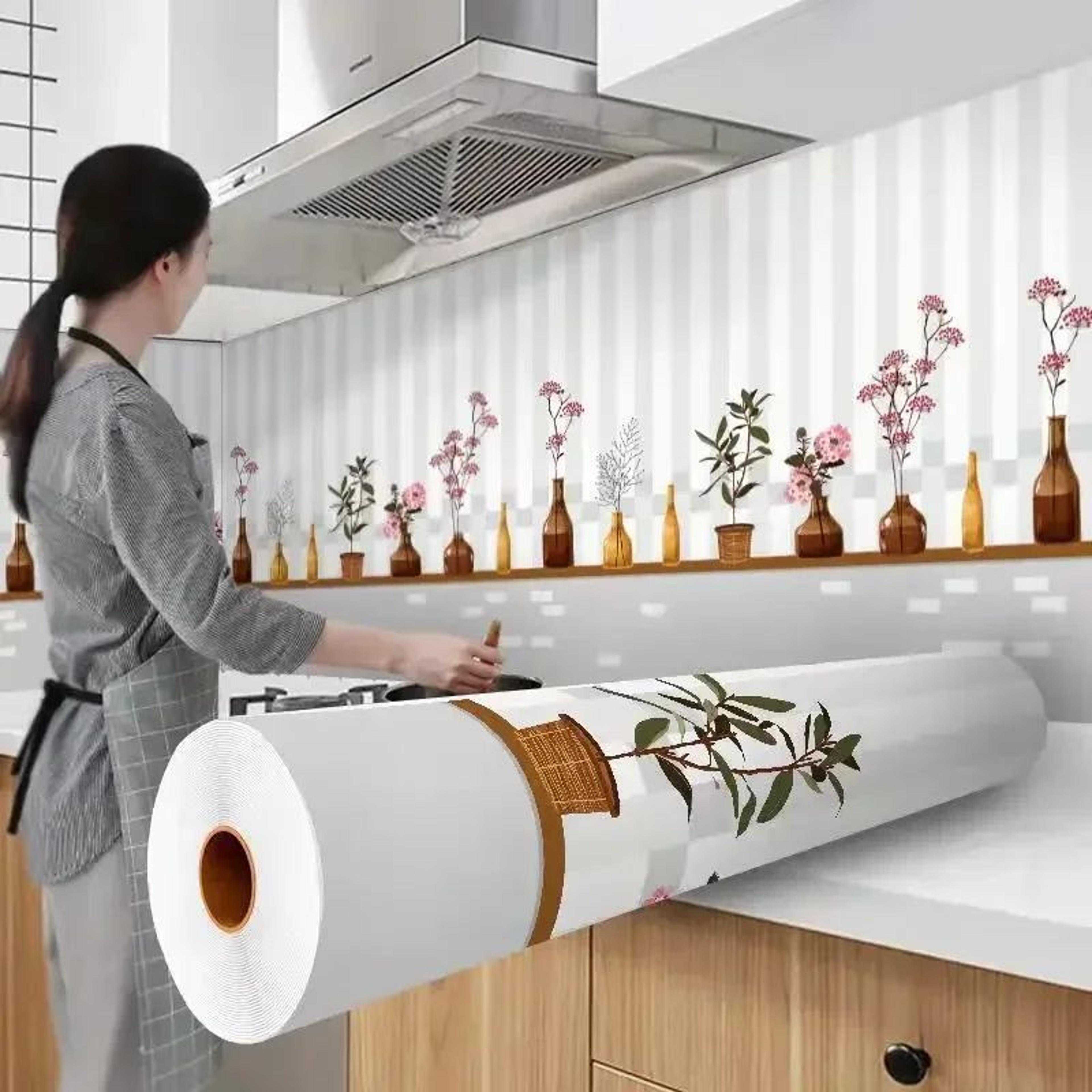 HeatShield Oil Proof Peel And Stick Kitchen Wallpaper 7