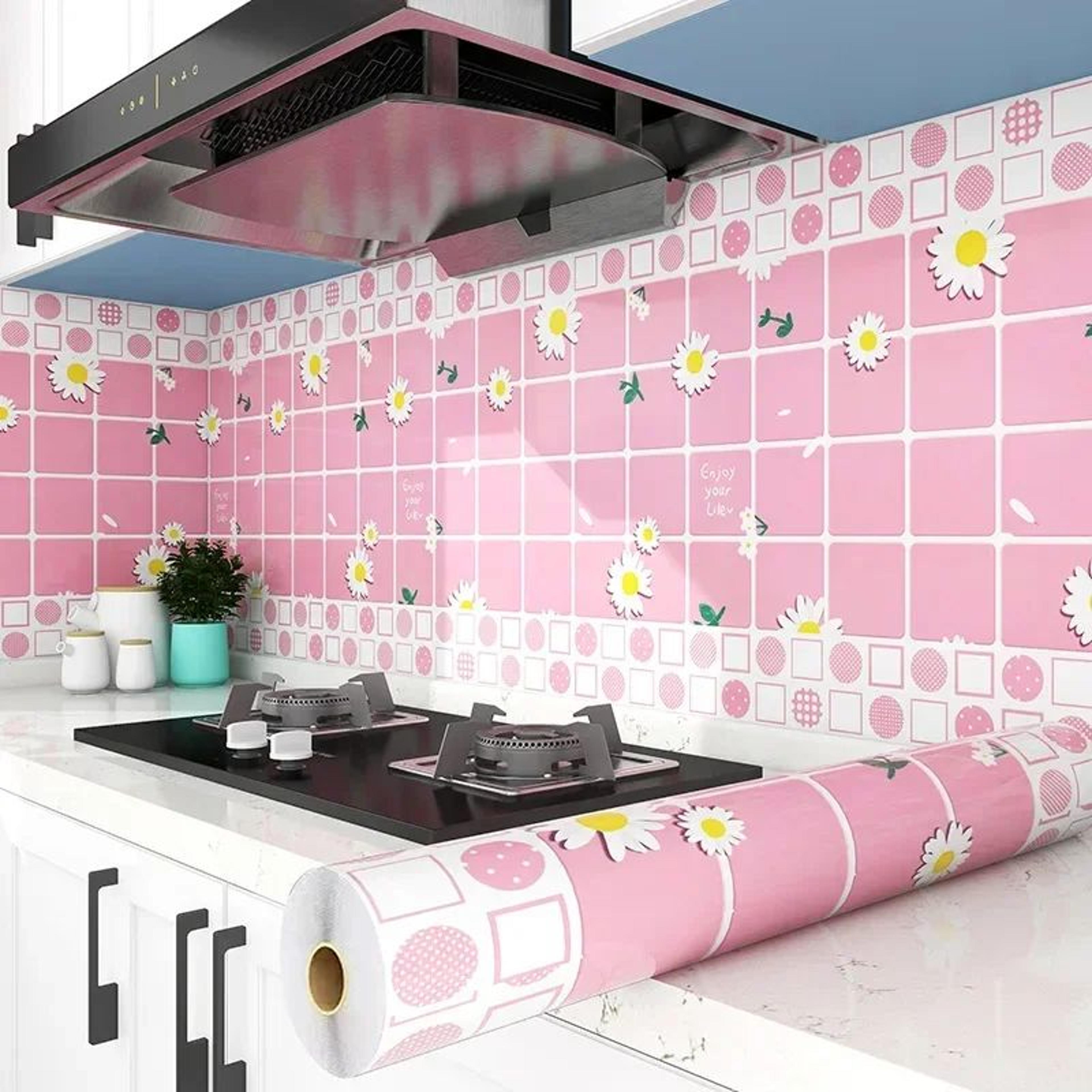 HeatShield Oil Proof Peel And Stick Kitchen Wallpaper 11