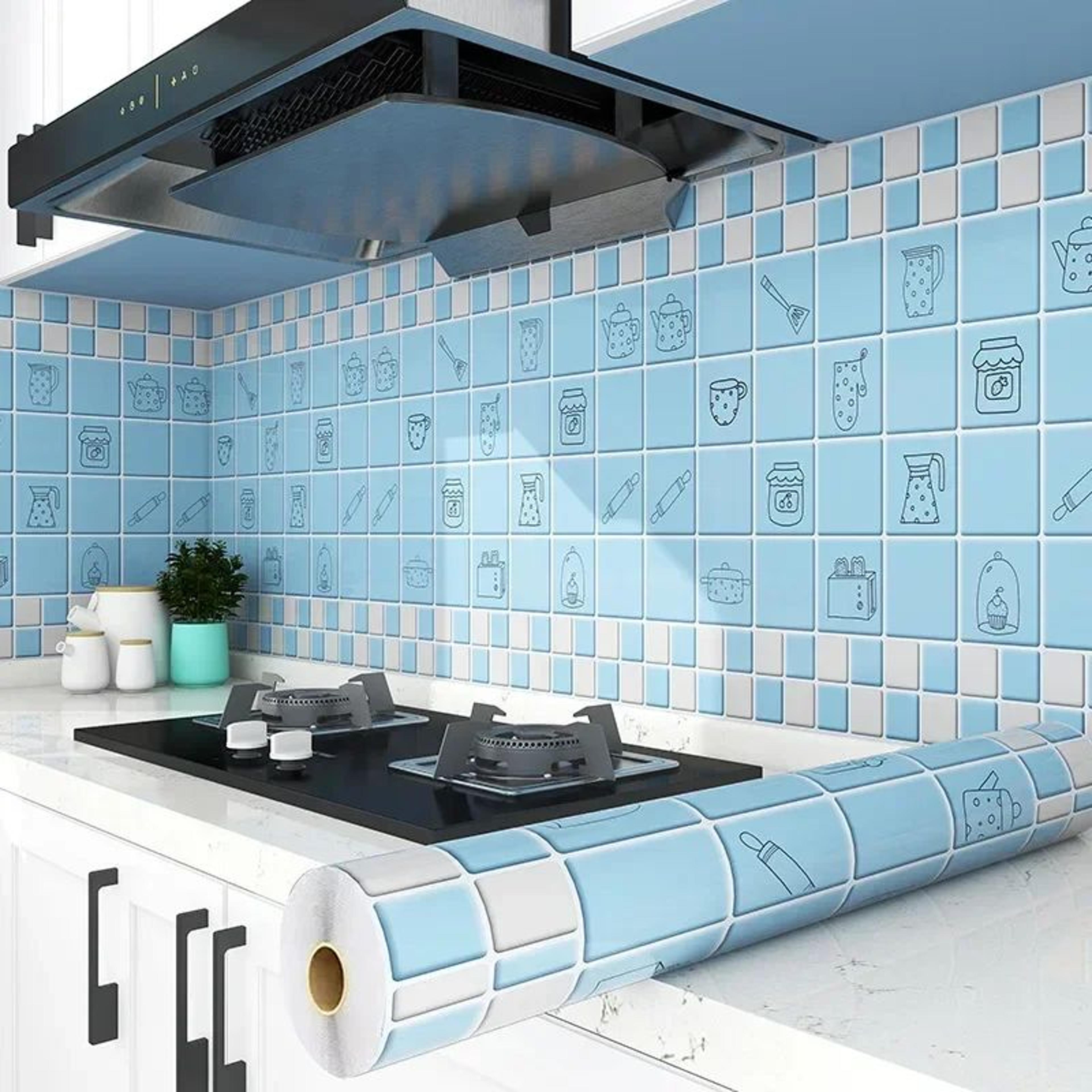 HeatShield Oil Proof Peel And Stick Kitchen Wallpaper 13