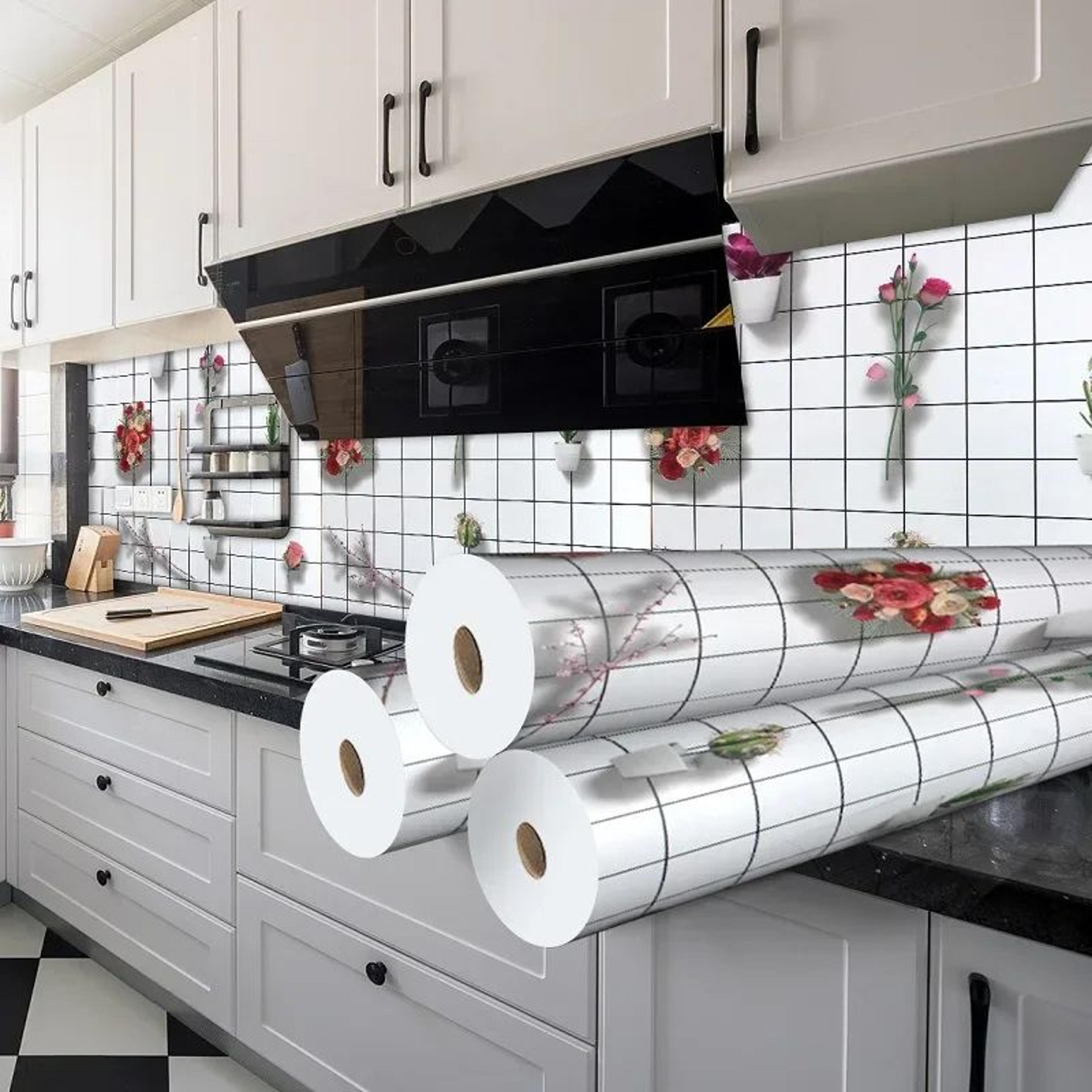 HeatShield Oil Proof Peel And Stick Kitchen Wallpaper 23