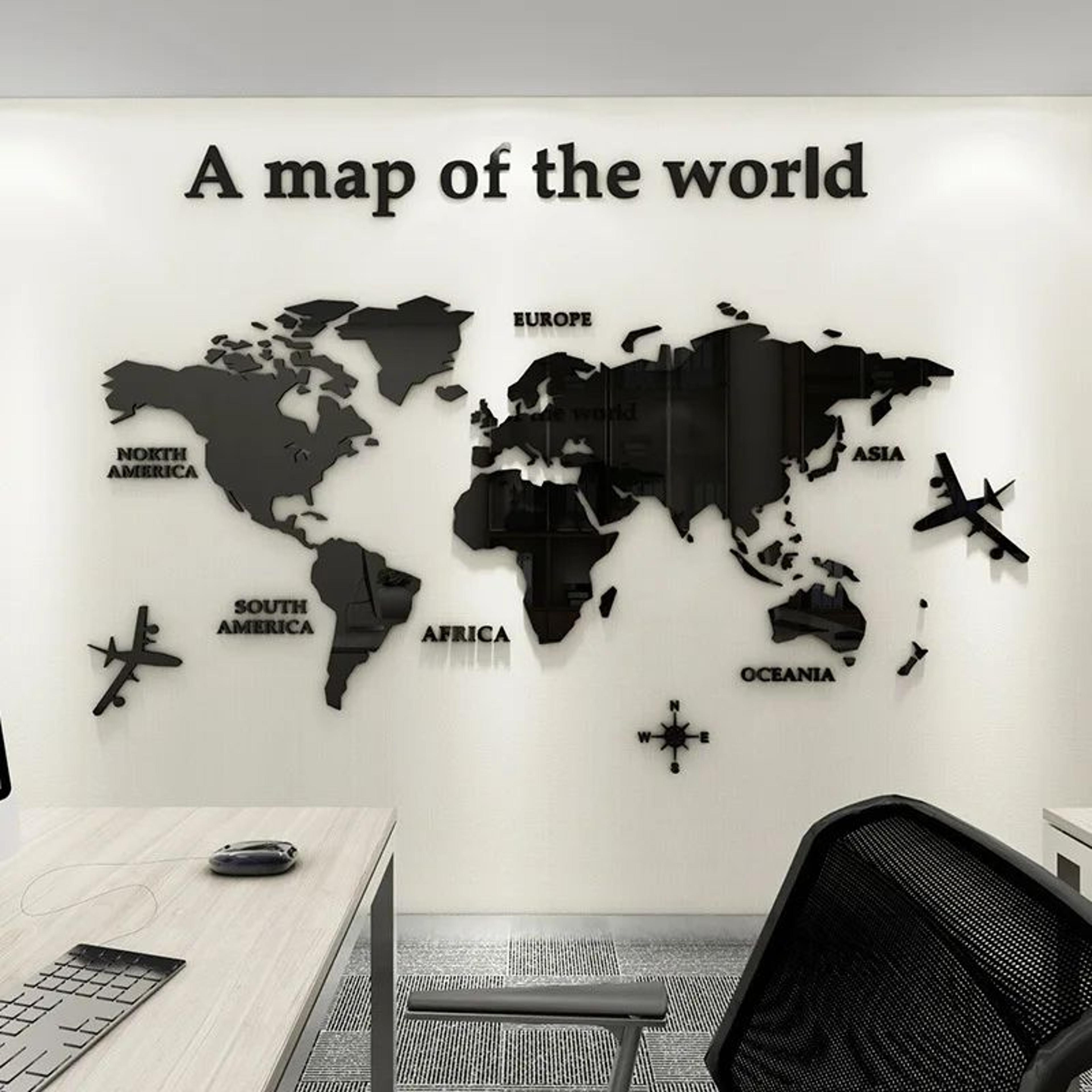 AtlasReflect 3D Acrylic World Map Wall Decor 6