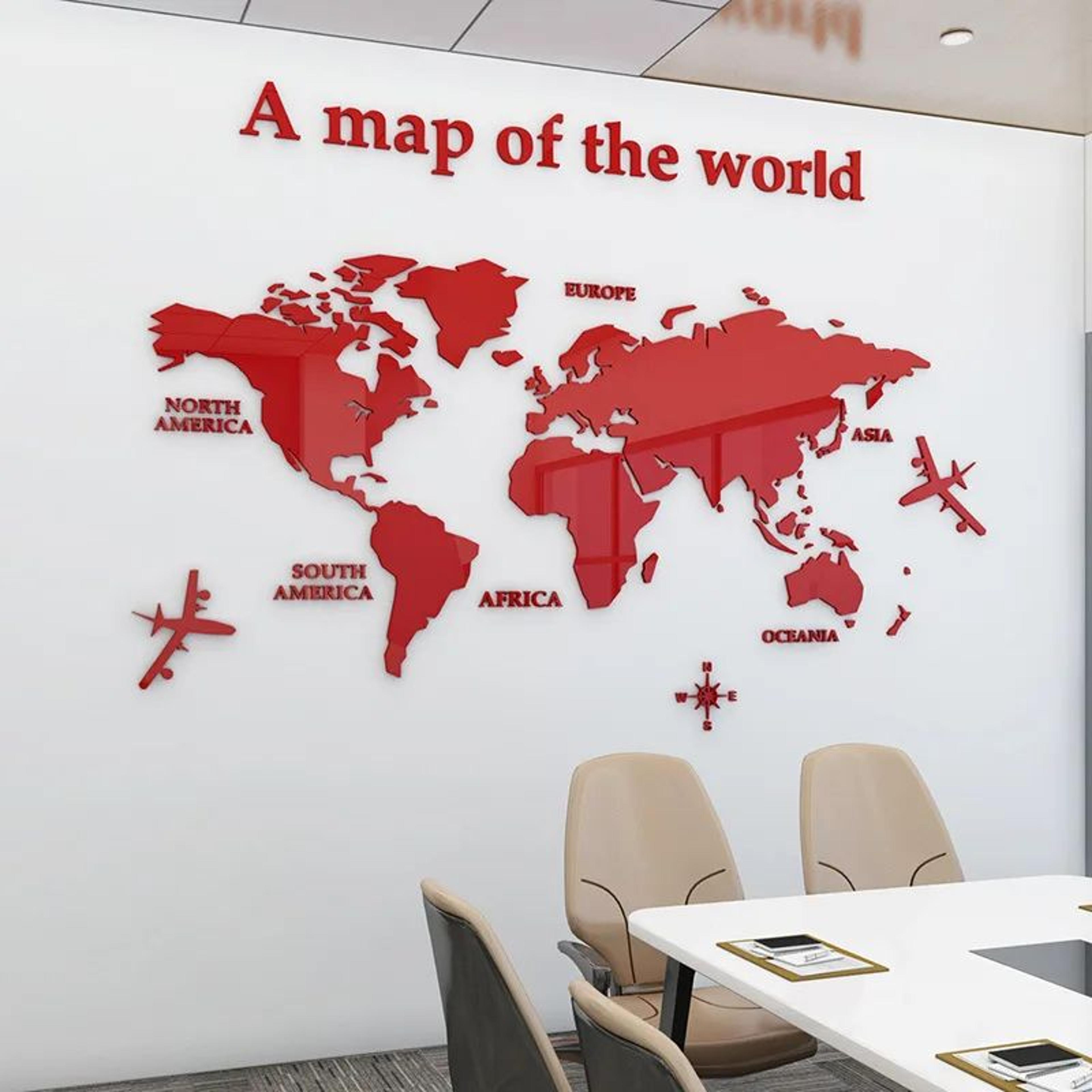 AtlasReflect 3D Acrylic World Map Wall Decor 10