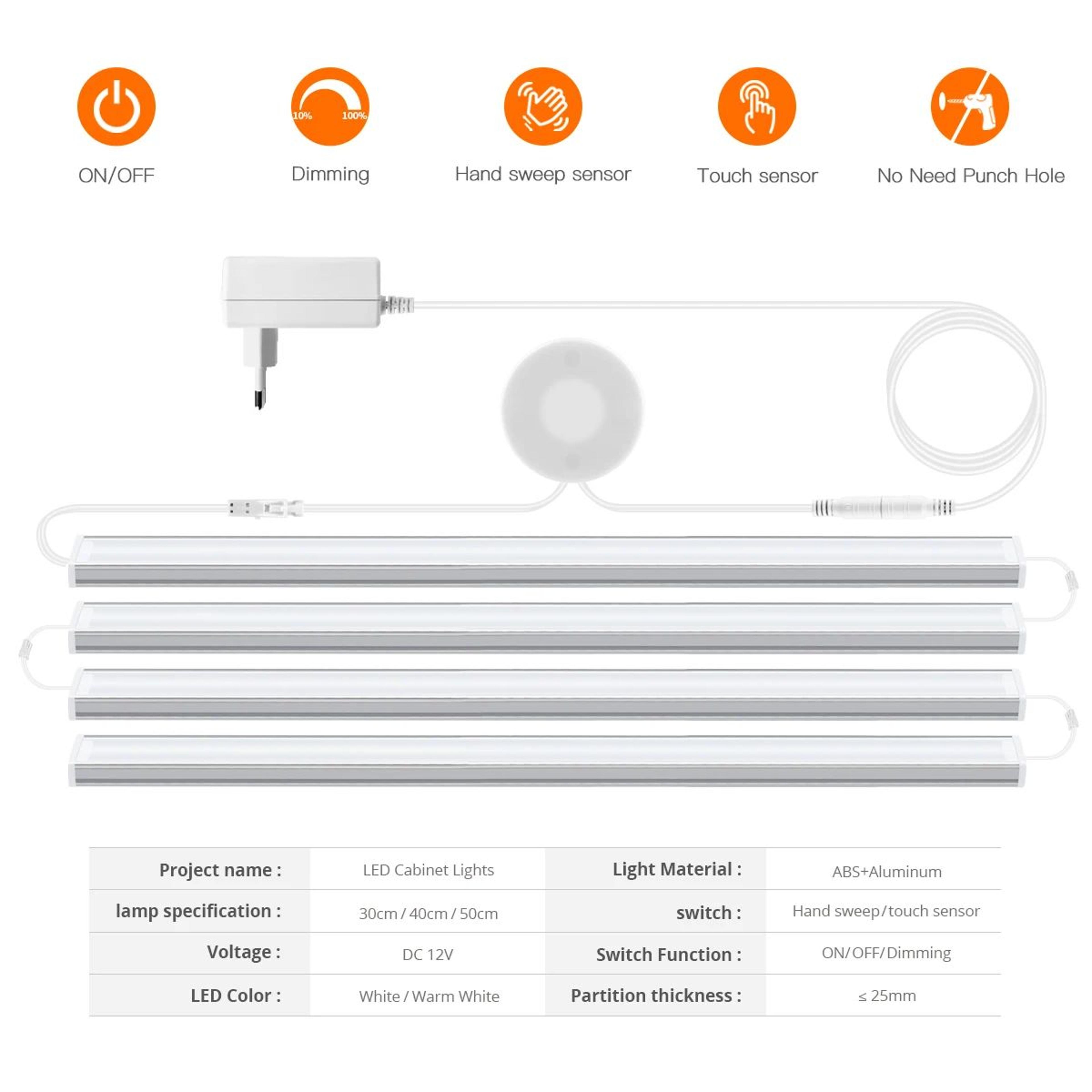 Dimmable Motion Sensor LED Under Cabinet Light Bar 2