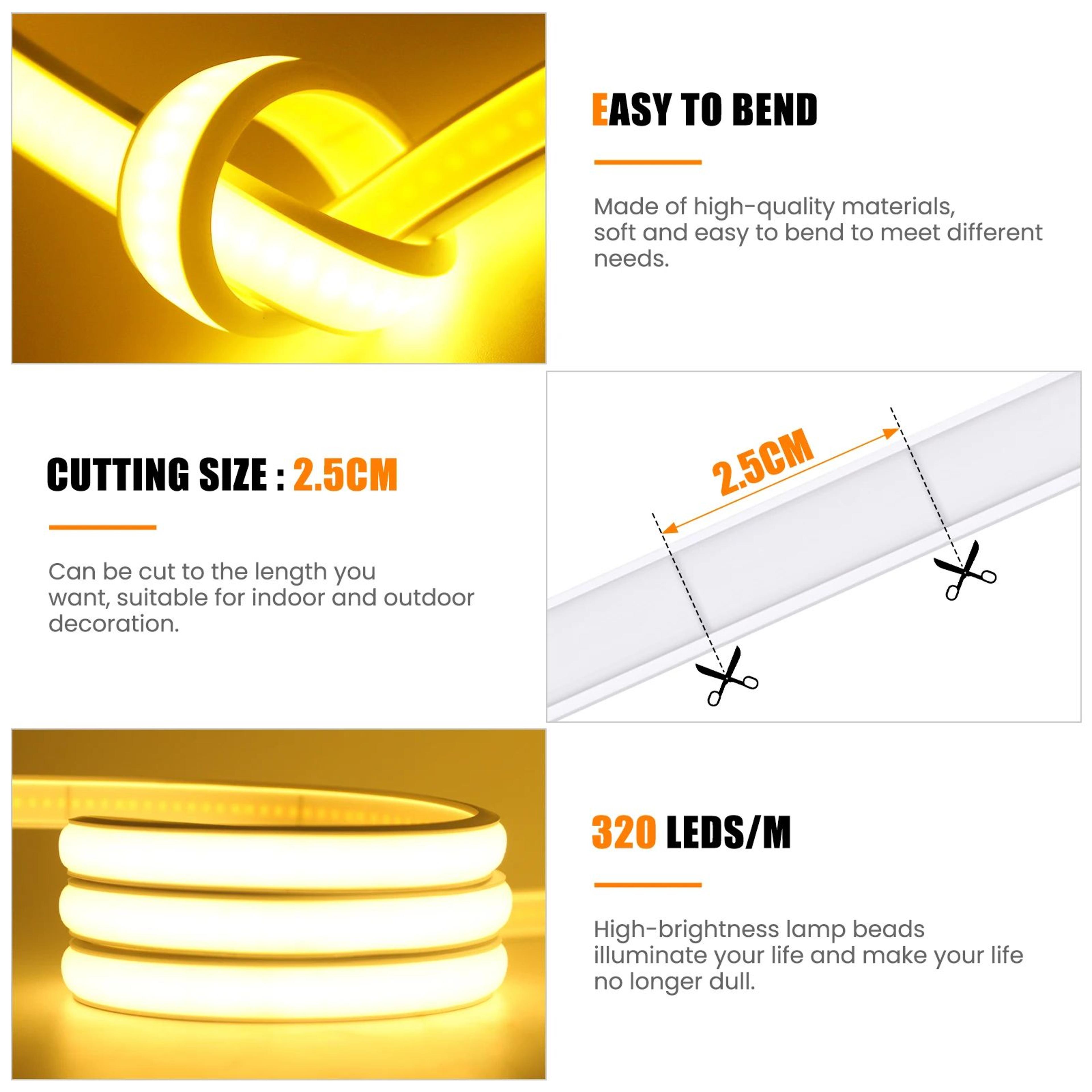 Dimmable USB COB LED Strip Light With Touch Sensor 3