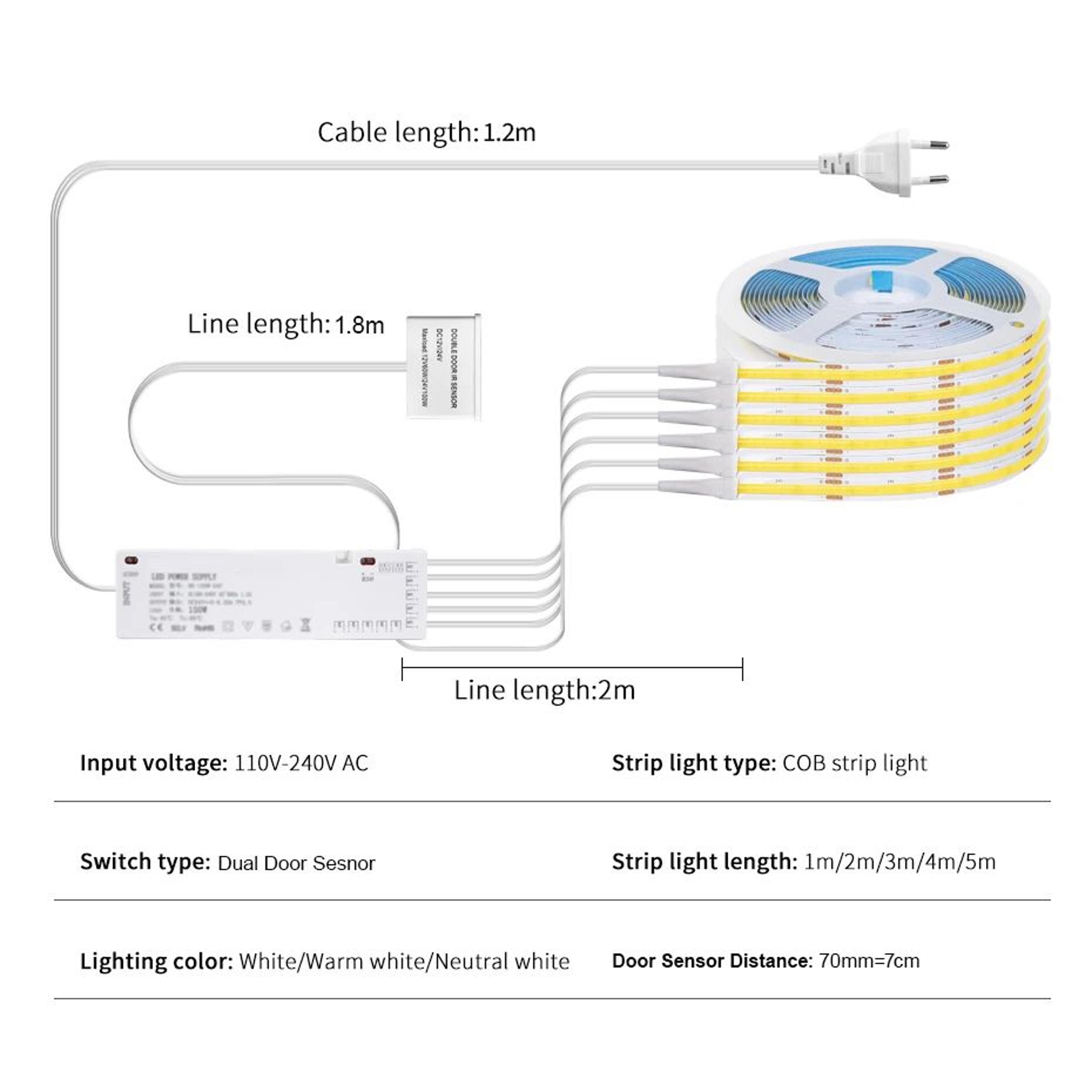 COB Door Sensor Under Cabinet Light 1