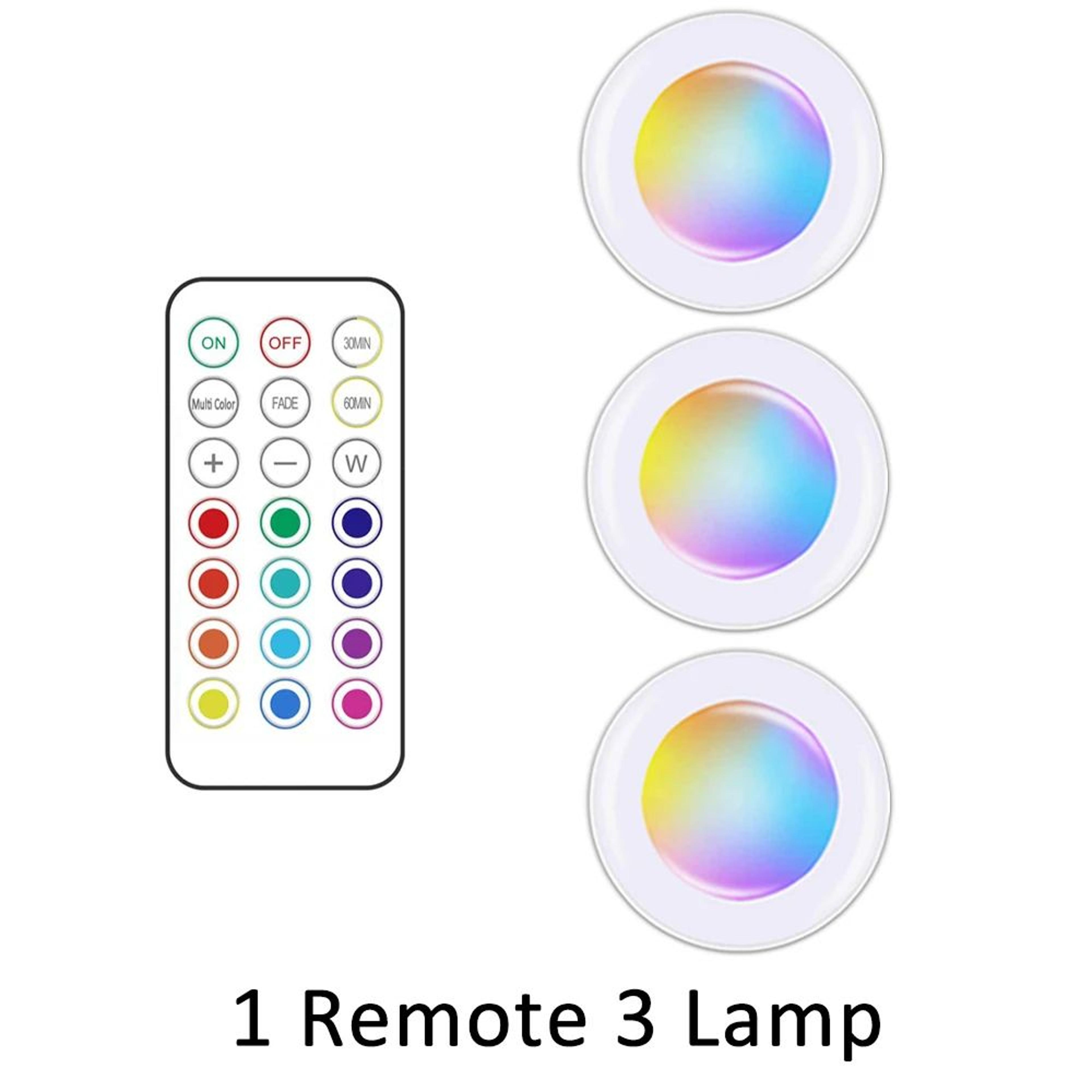 Wireless RGB Under Cabinet Puck Lights 8