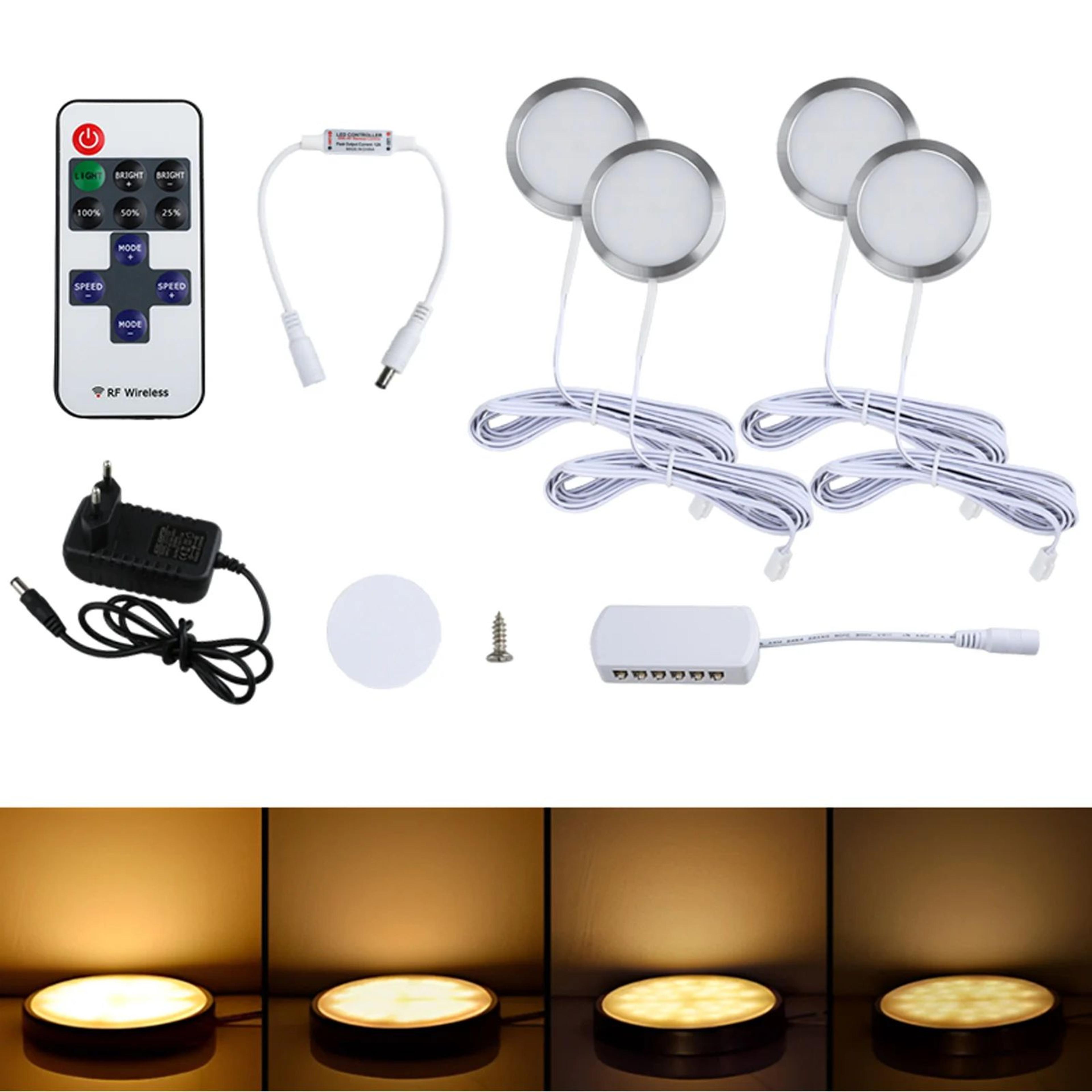 12V Remote Control LED Cabinet Puck Lights 4