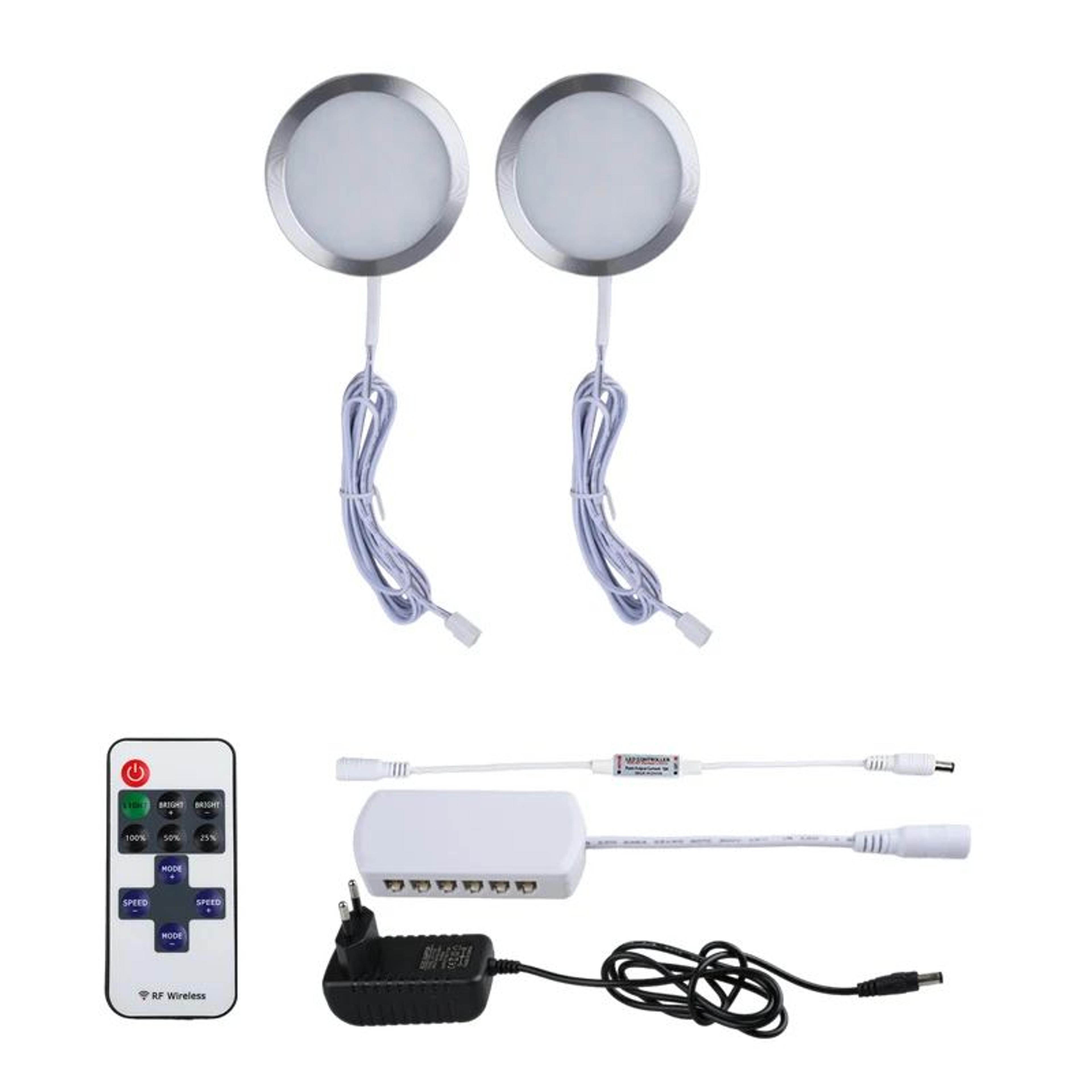 12V Remote Control LED Cabinet Puck Lights 6