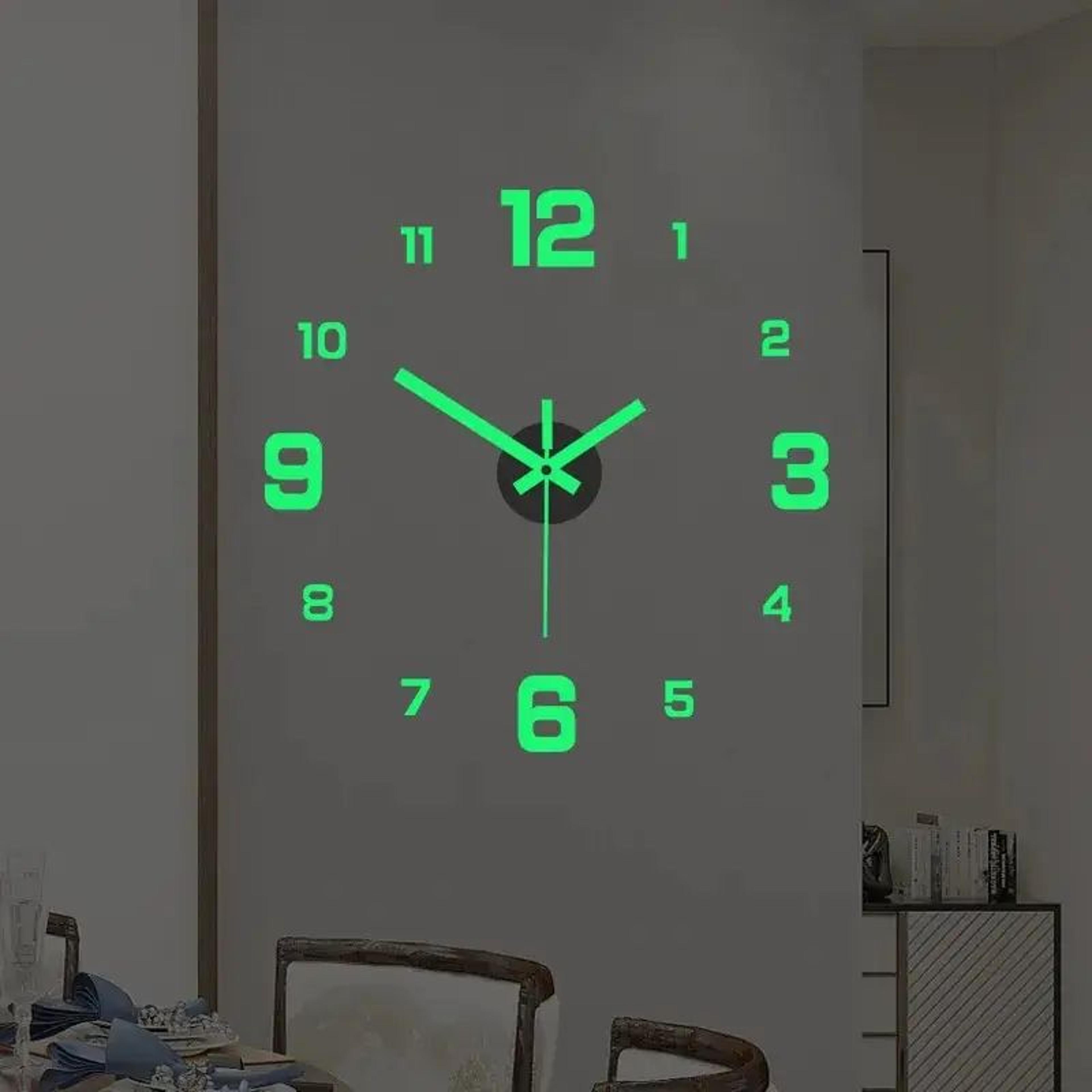 luminous diy silent wall clock
