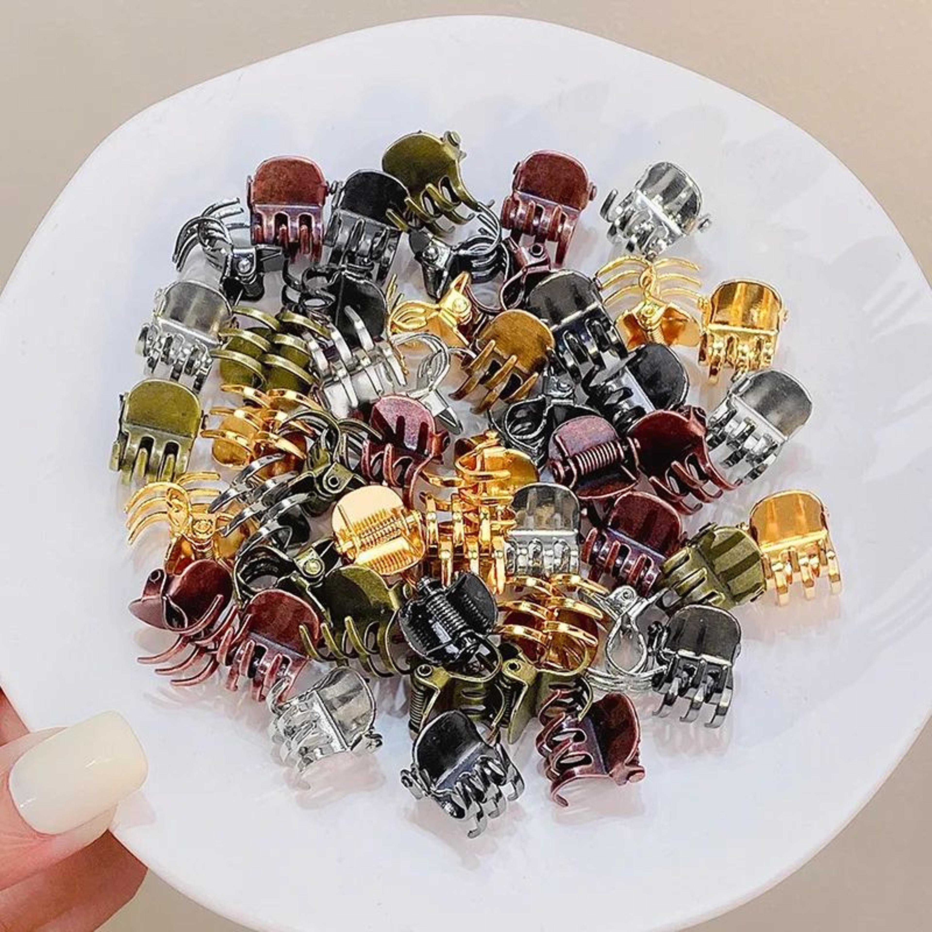 5 piece vintage mini metal hair claw set
