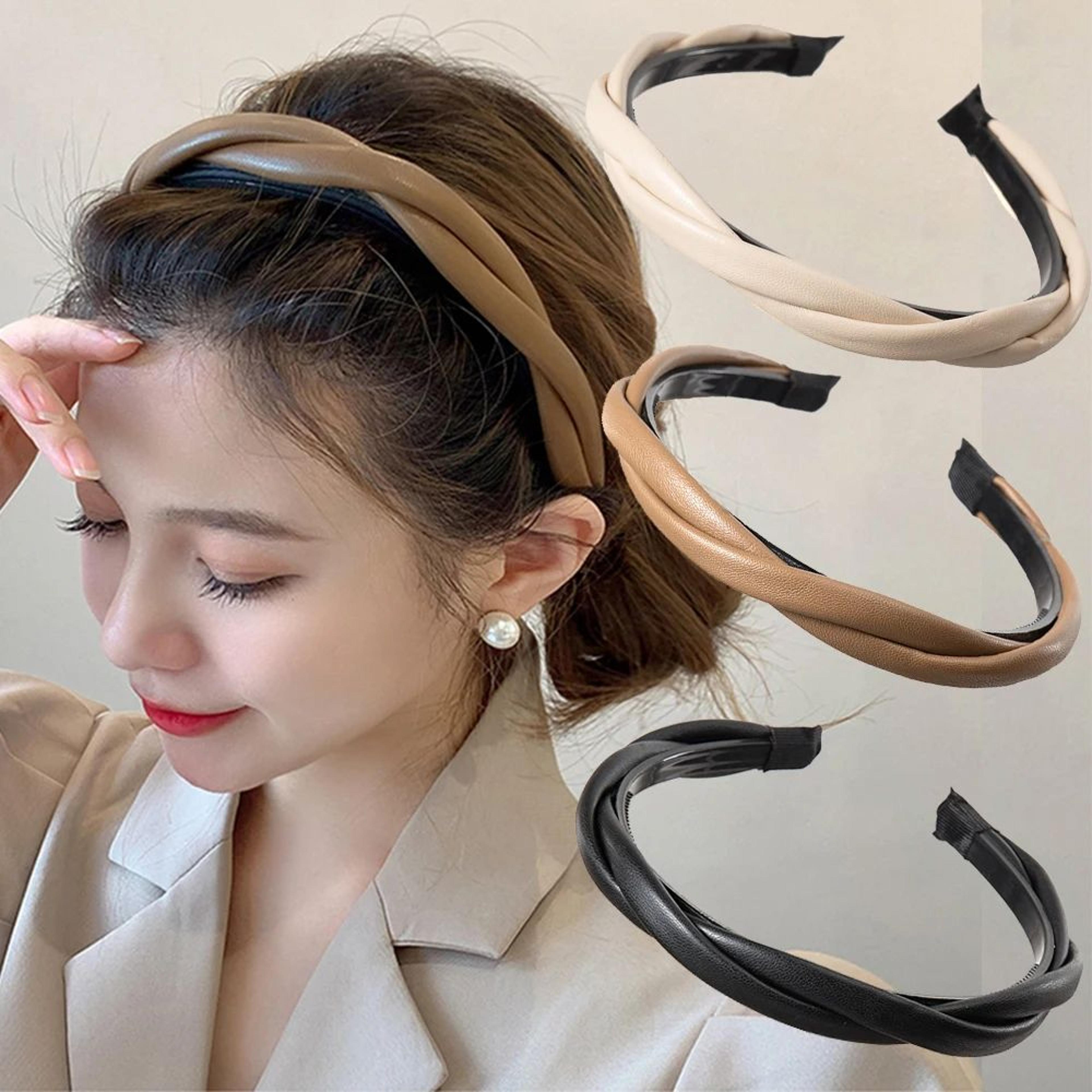 braided pu leather non slip headband