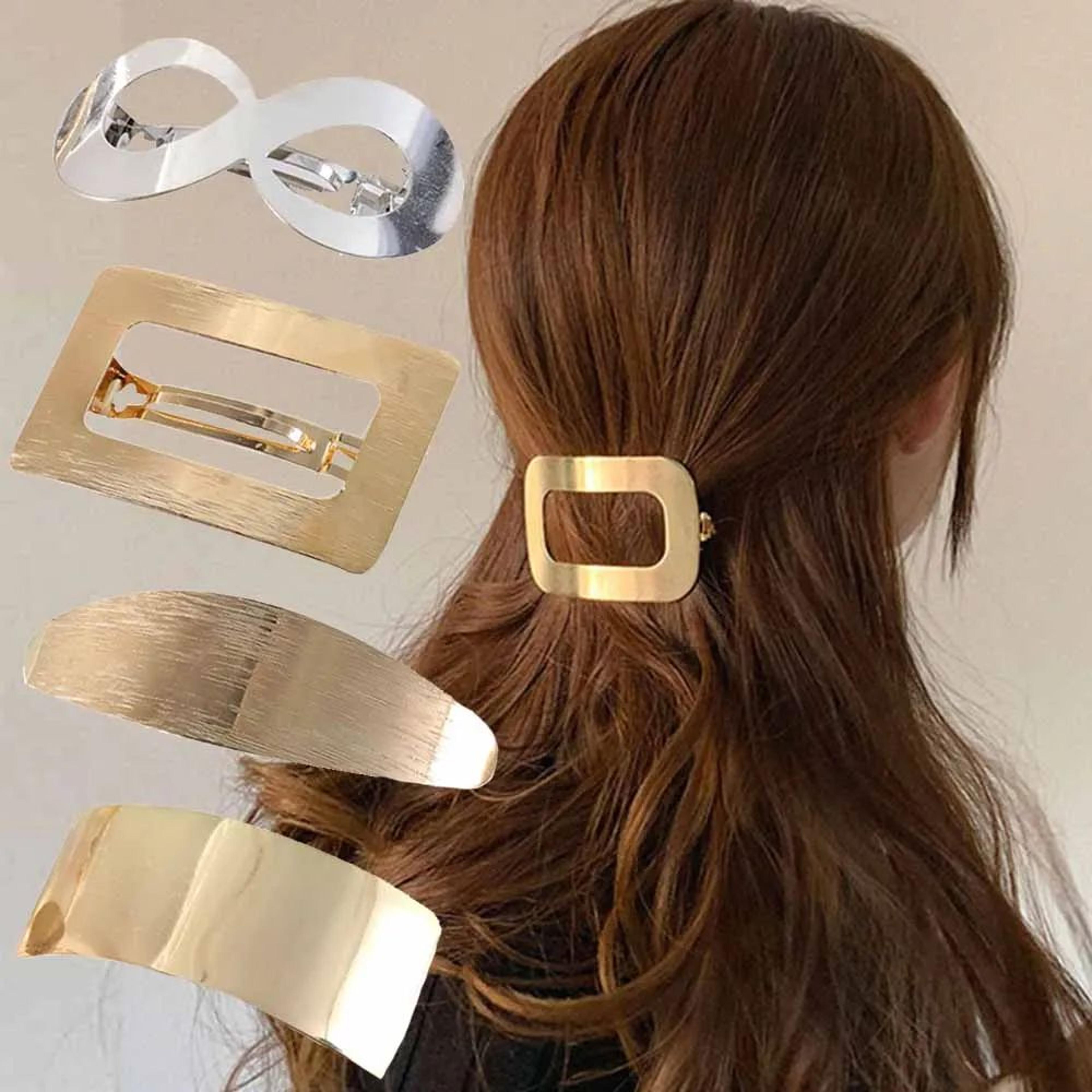 vintage geometric metal hair claw clip