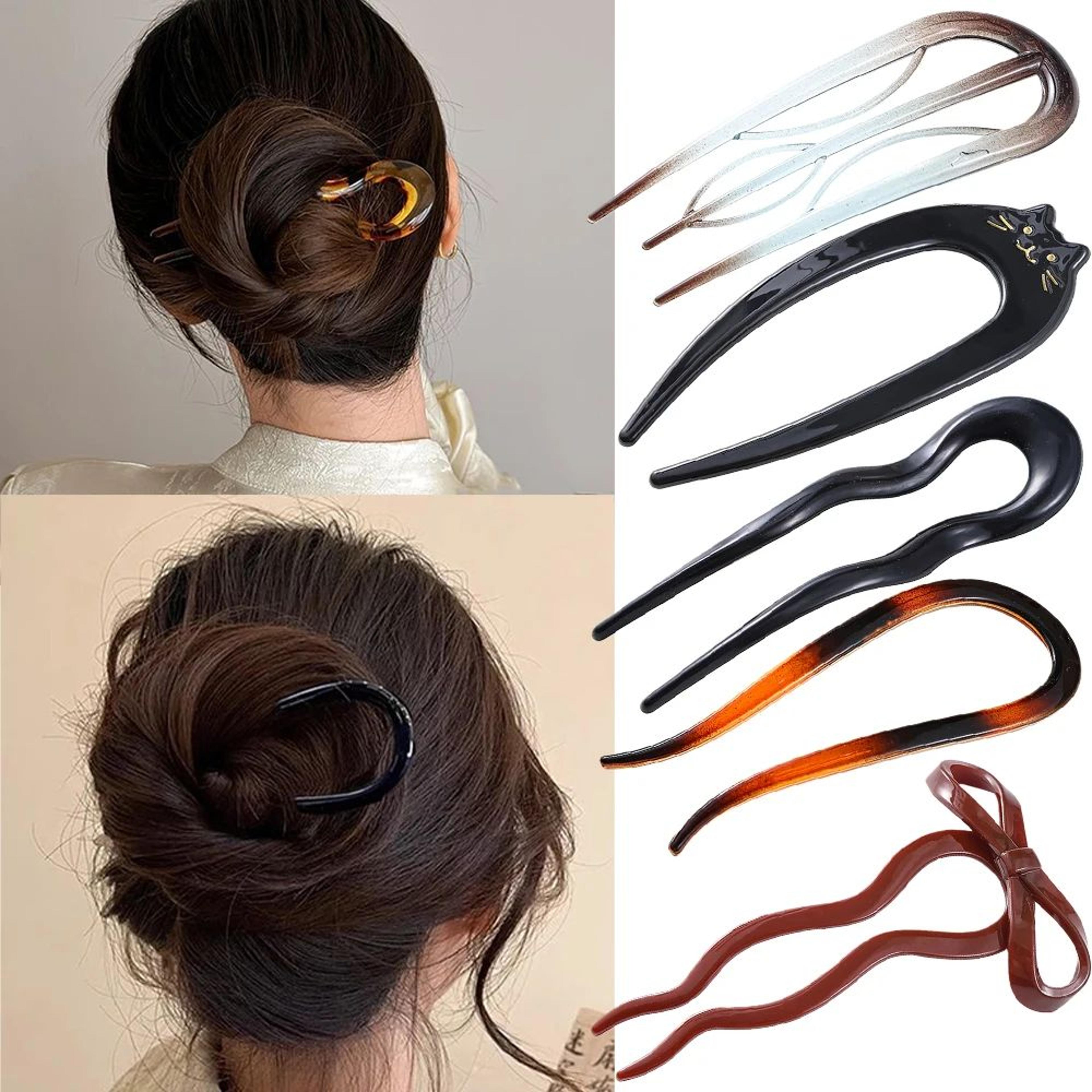 5 piece butterfly acrylic hair fork set
