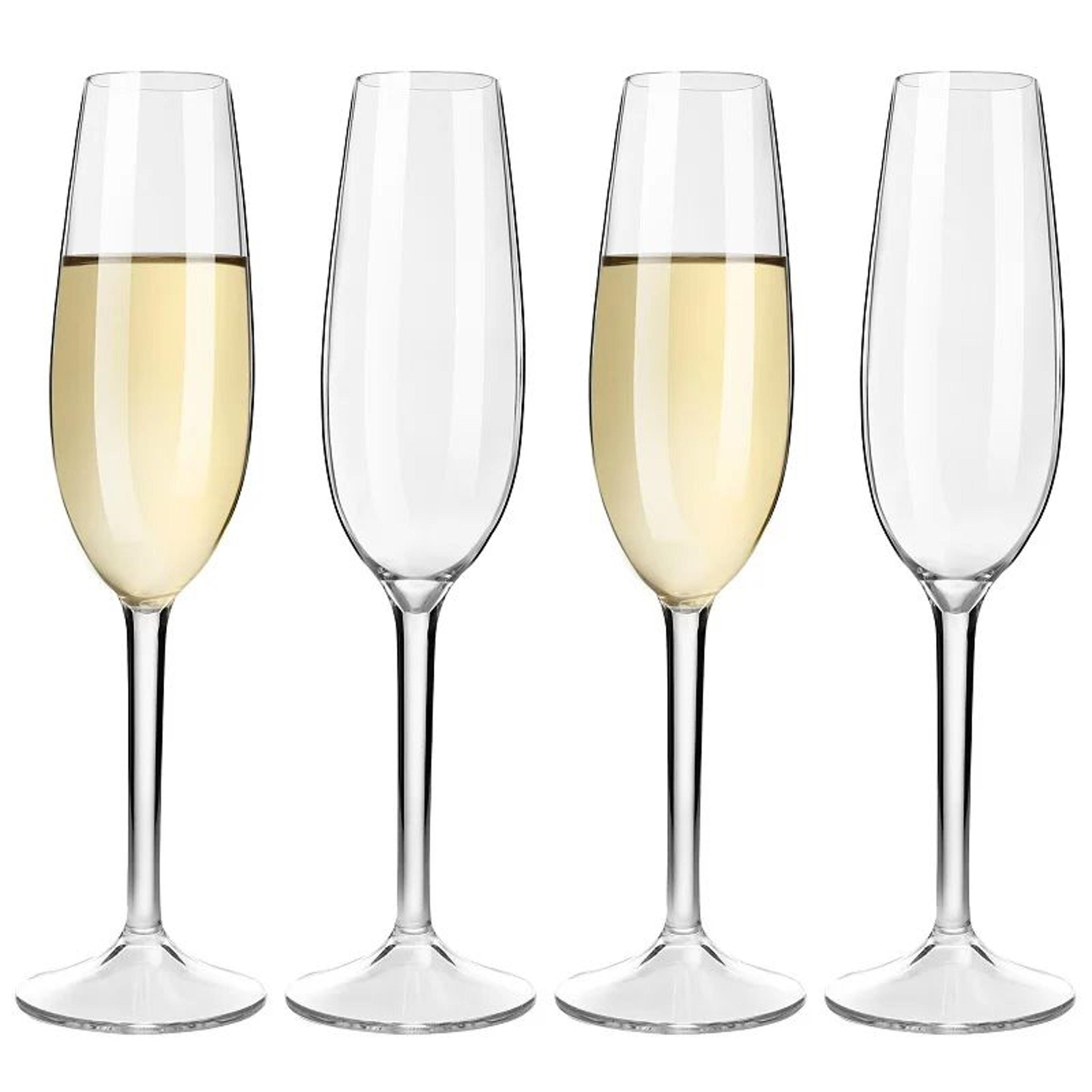 unbreakable floating champagne flutes