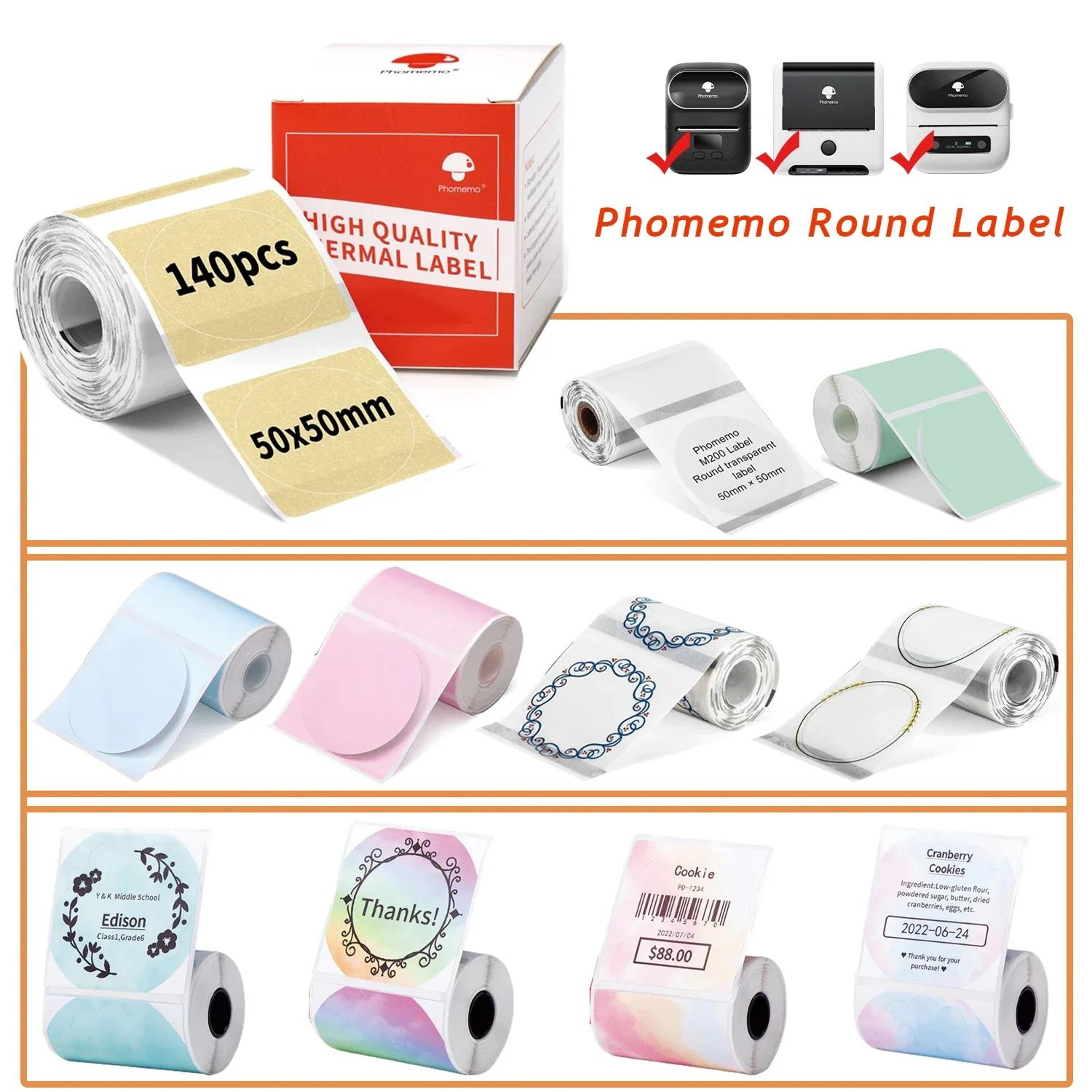 round self-adhesive thermal label stickers