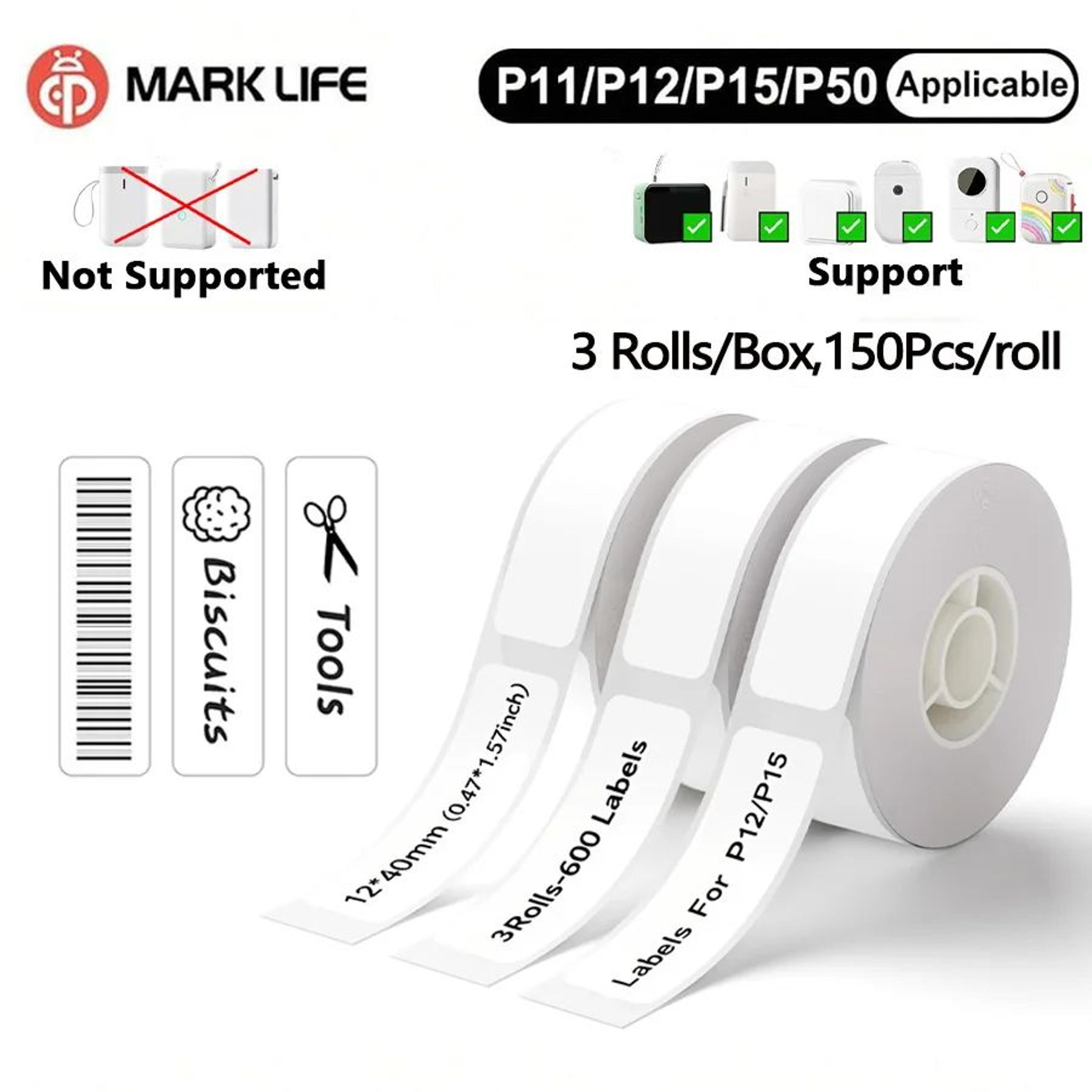 3 rolls self-adhesive thermal label maker tape