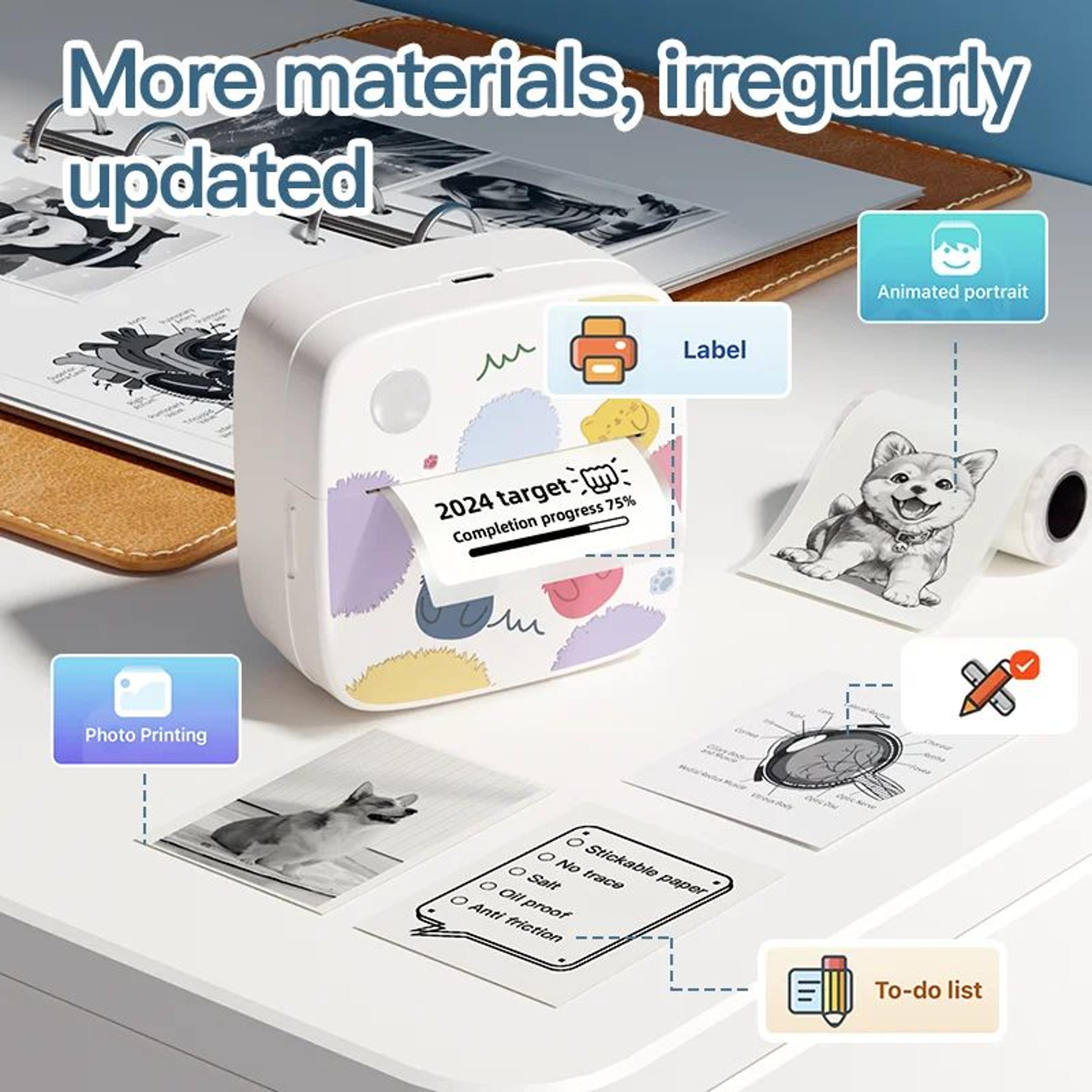 mini thermal sticker printer for journaling and diy crafts