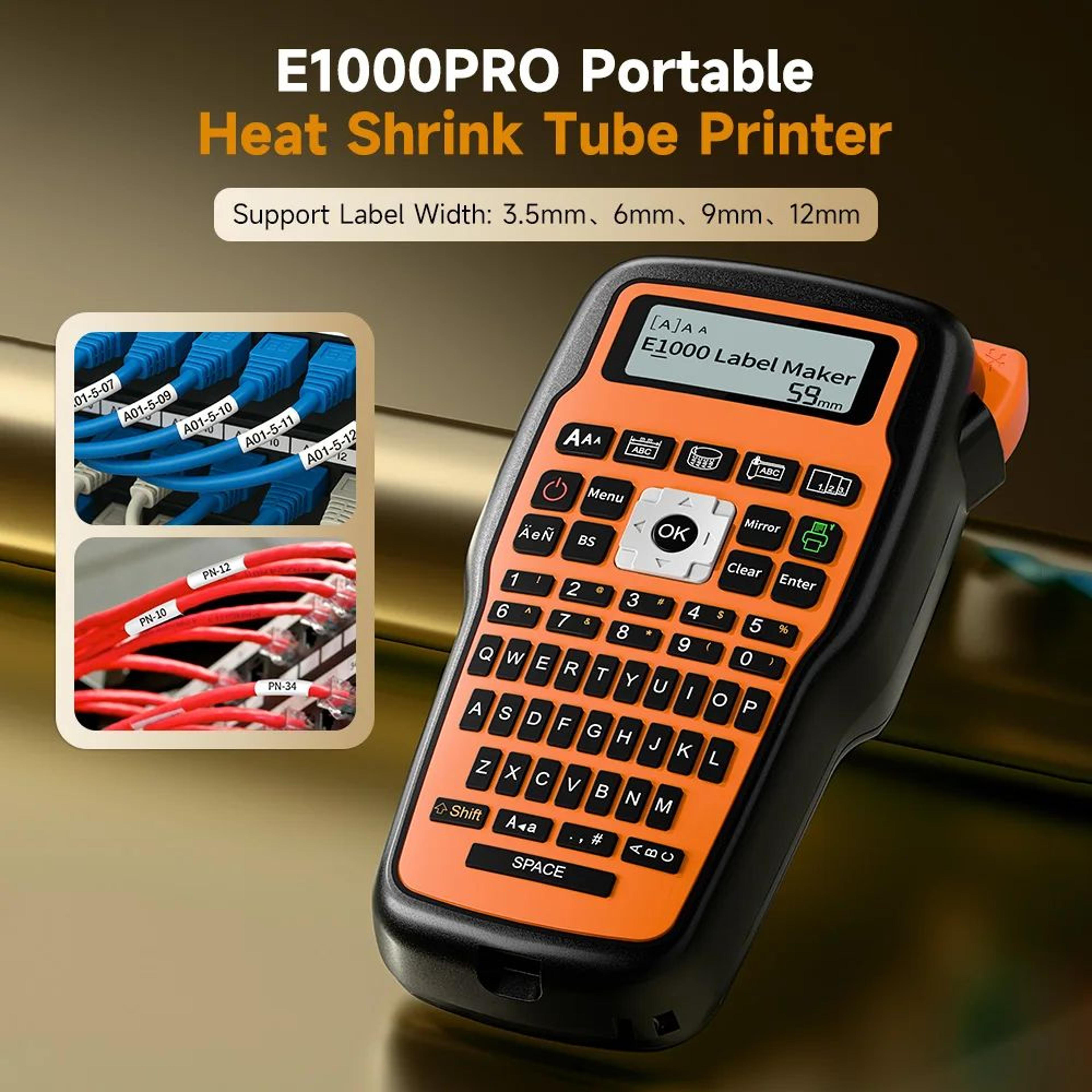 portable industrial heat shrink cable label printer