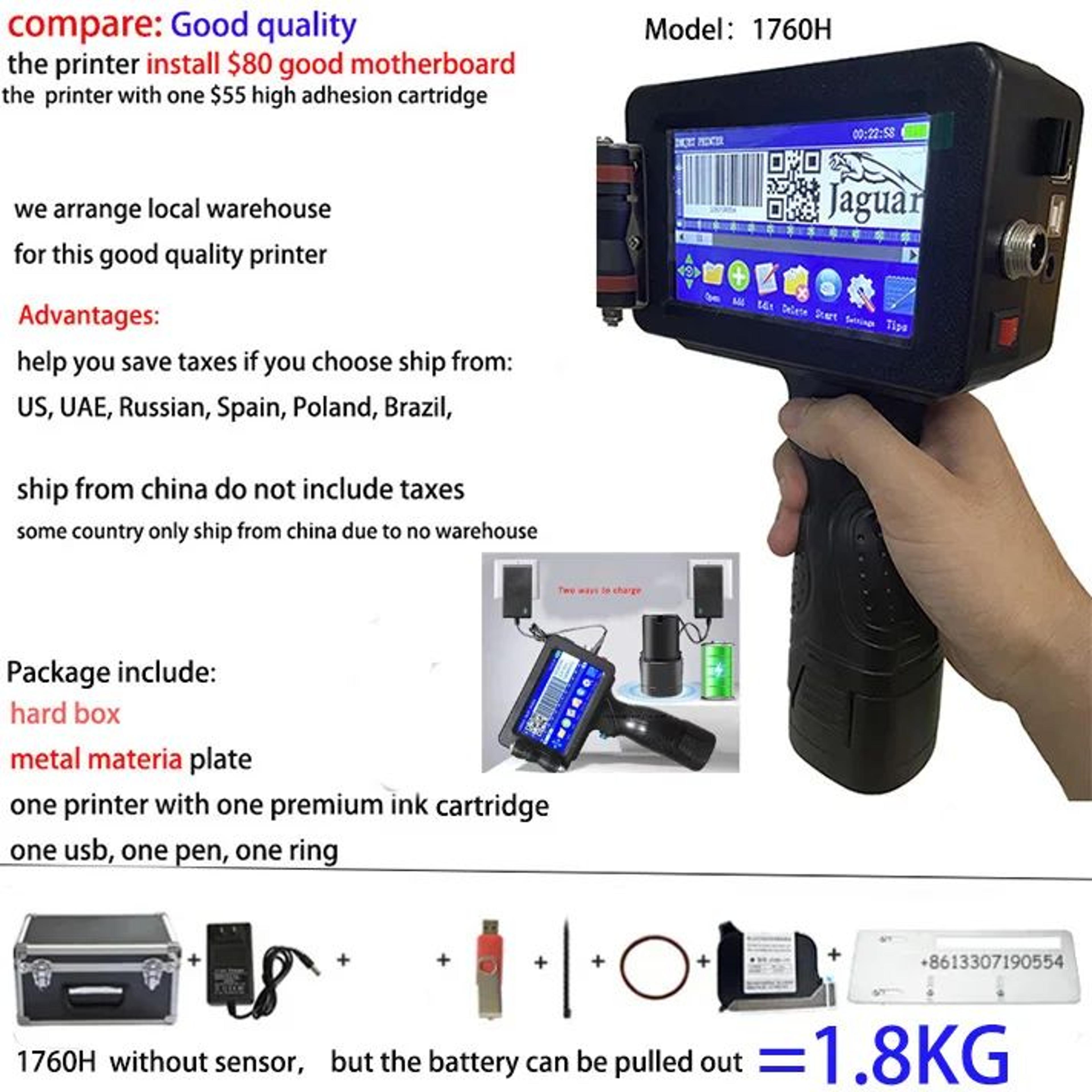 Portable Handheld Inkjet Printer For Batch Codes And Expiration Dates 7