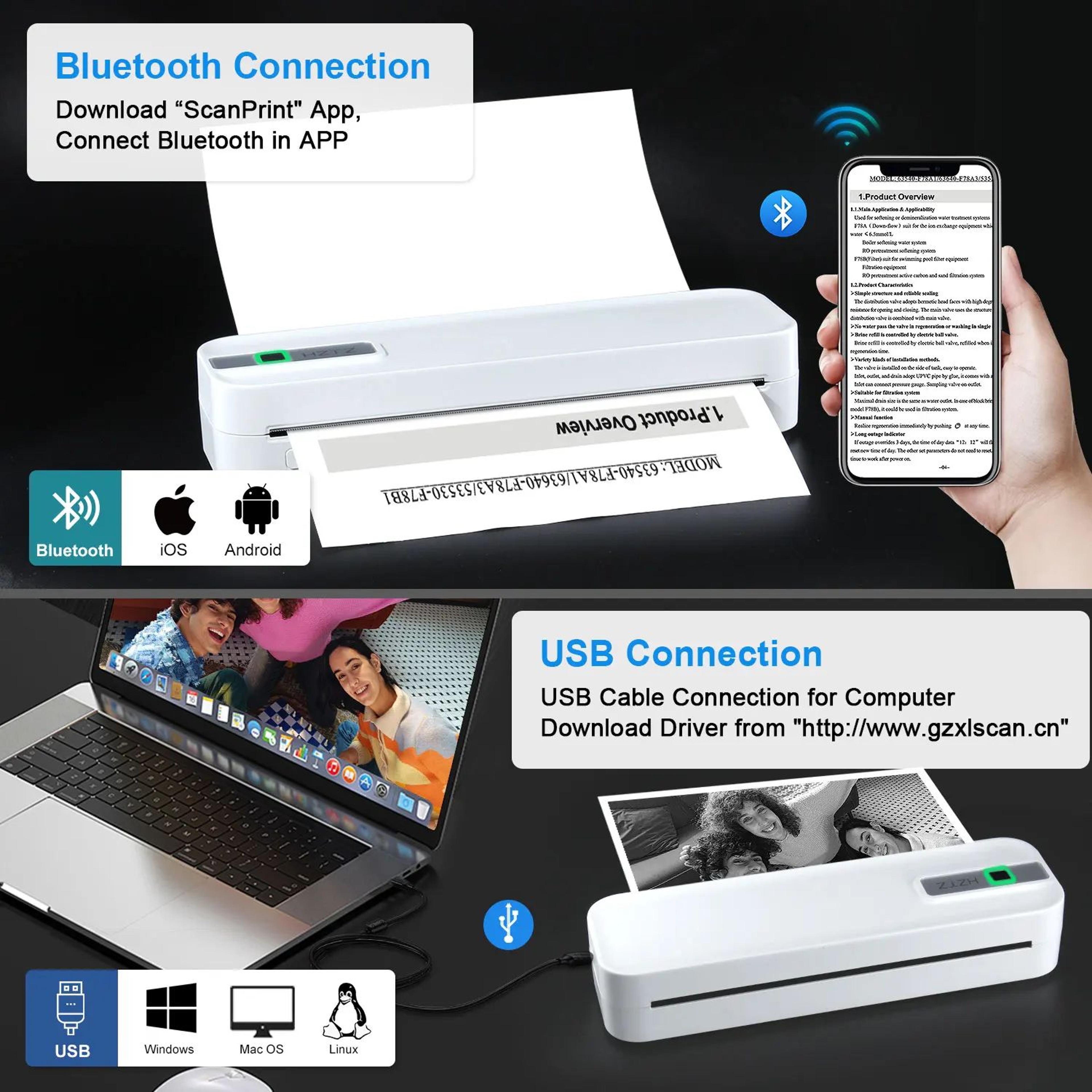 A4 Wireless Portable Thermal Printer 300DPI 2