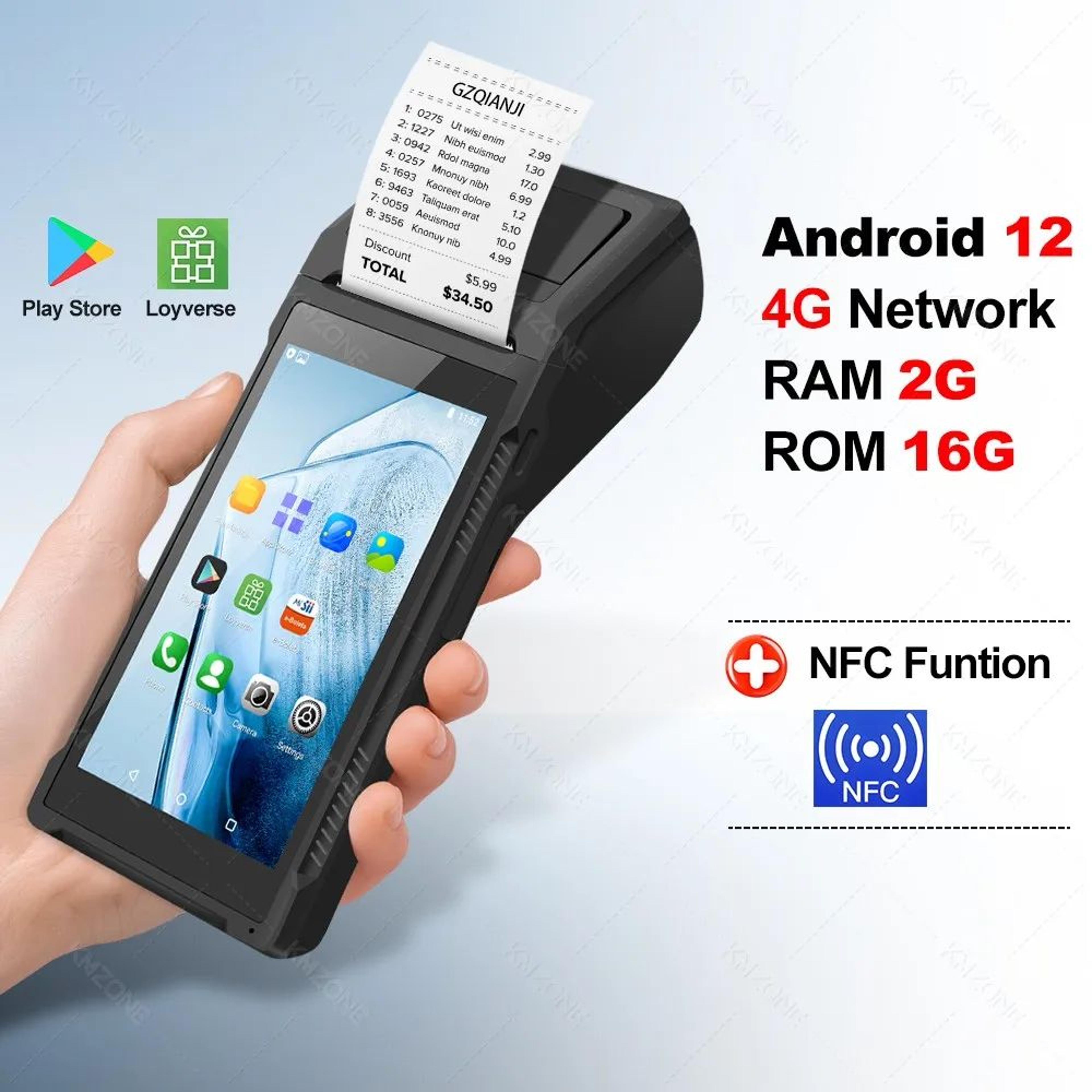 Android Handheld POS Terminal With Barcode Scanner 10