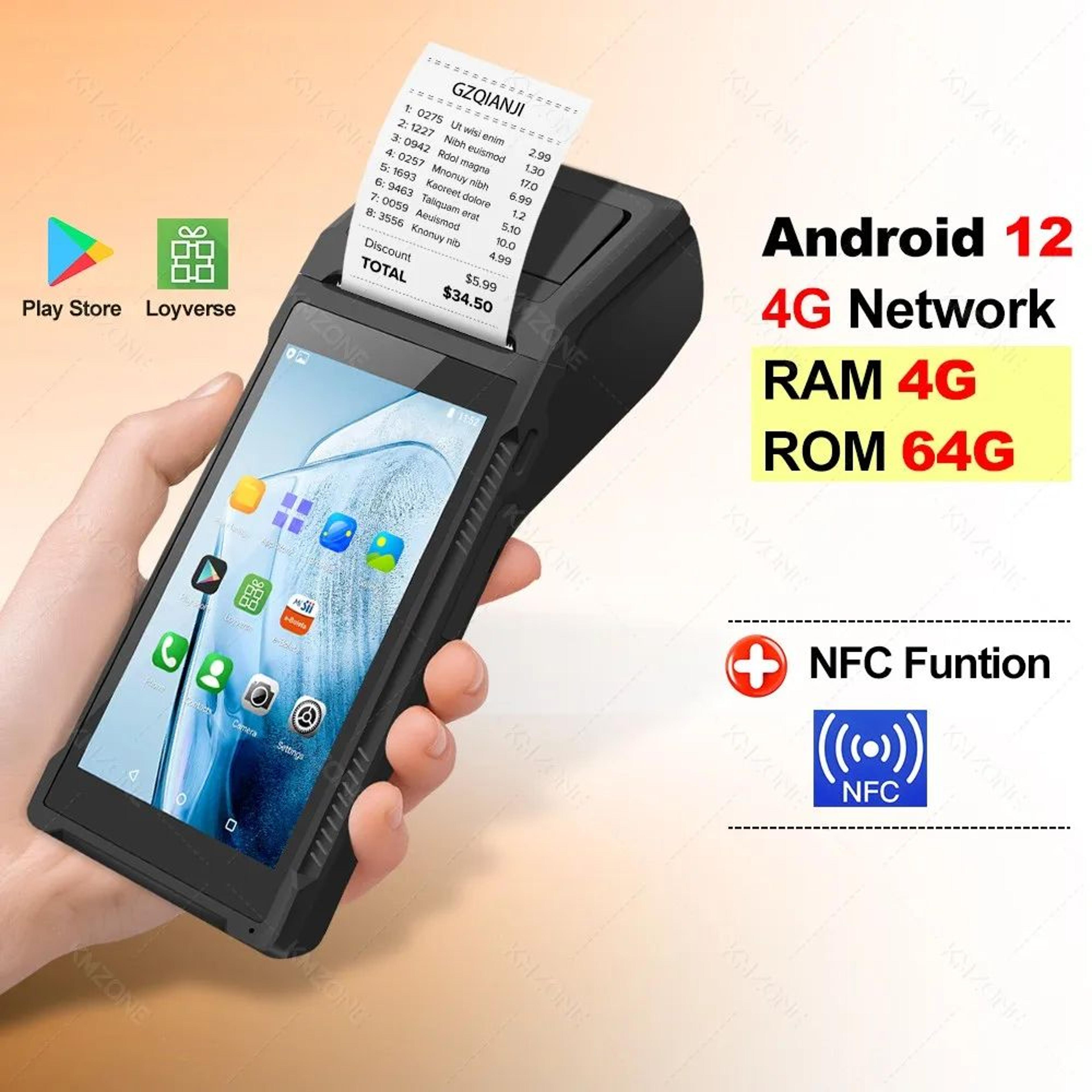 Android Handheld POS Terminal With Barcode Scanner 12