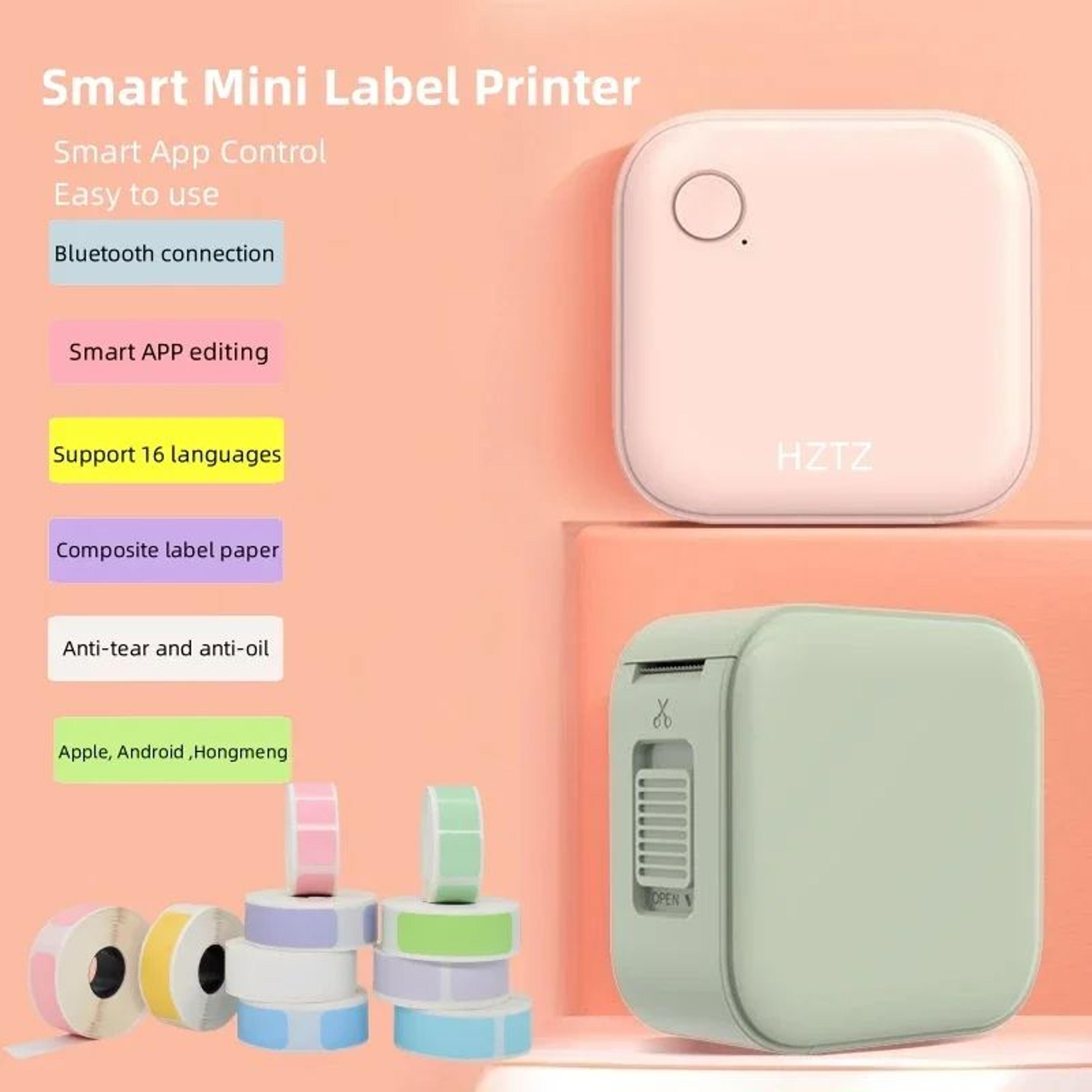 hztz mini bluetooth label printer