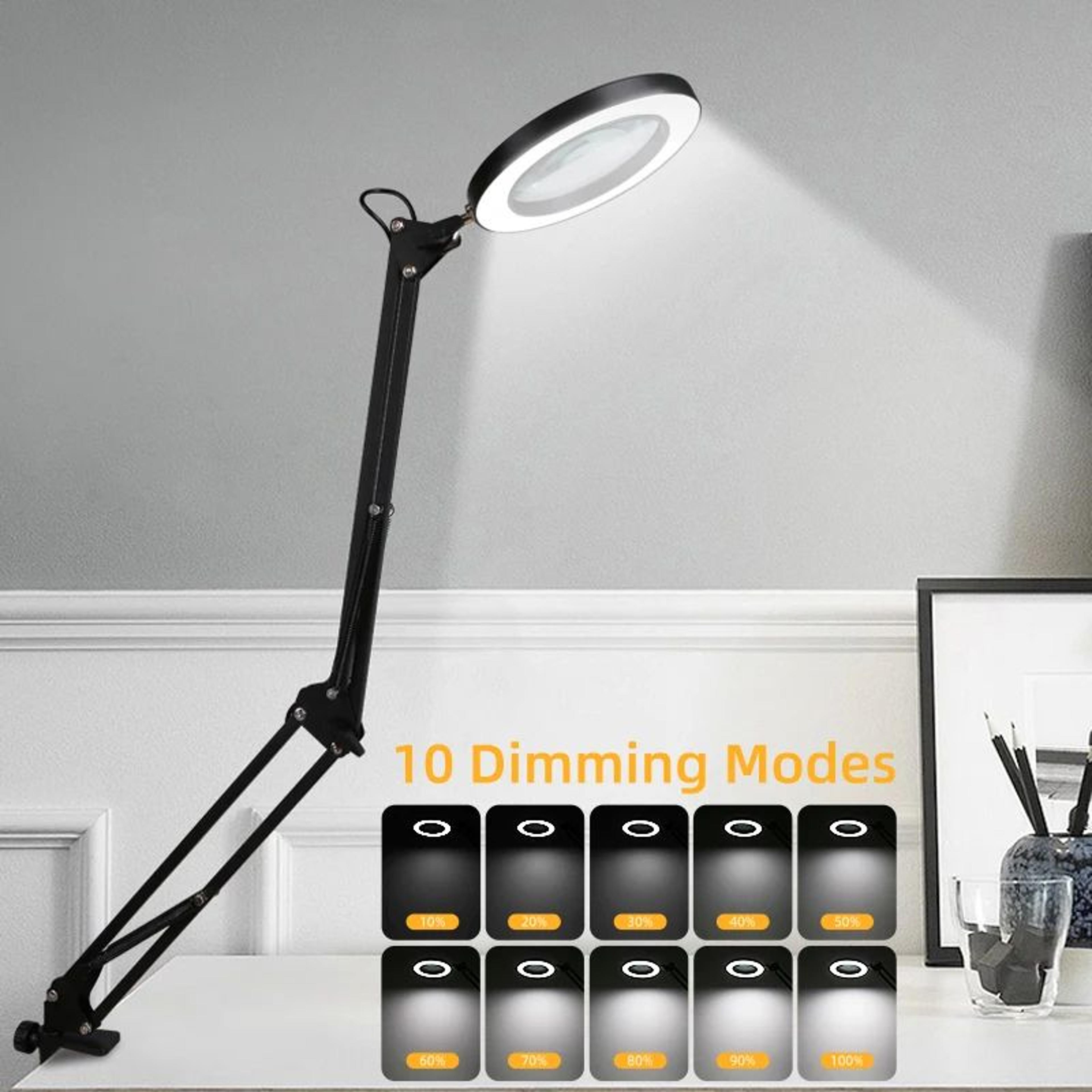 dimmable led magnifying desk lamp