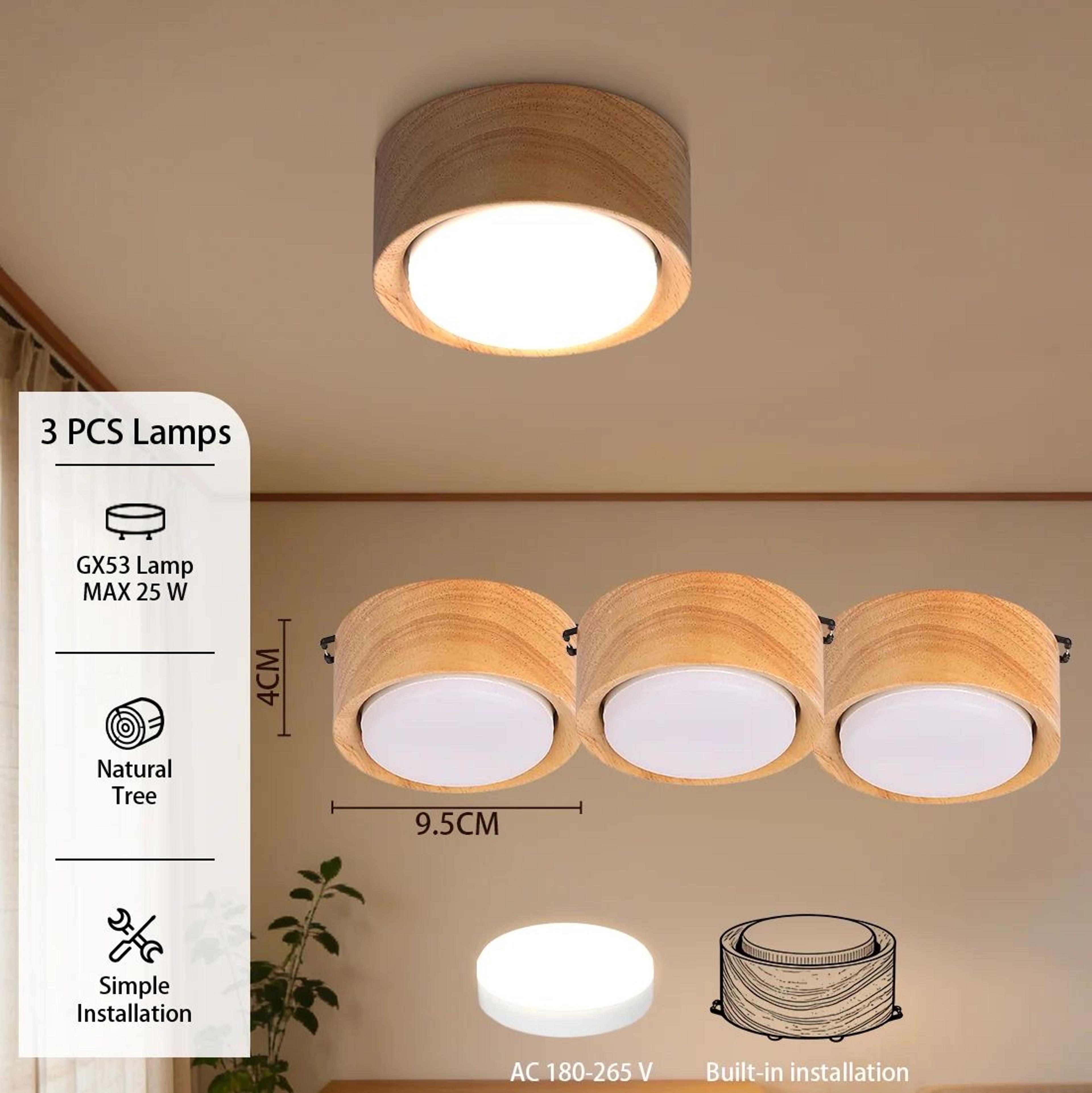 Solid Wood LED Ceiling Spotlight 11