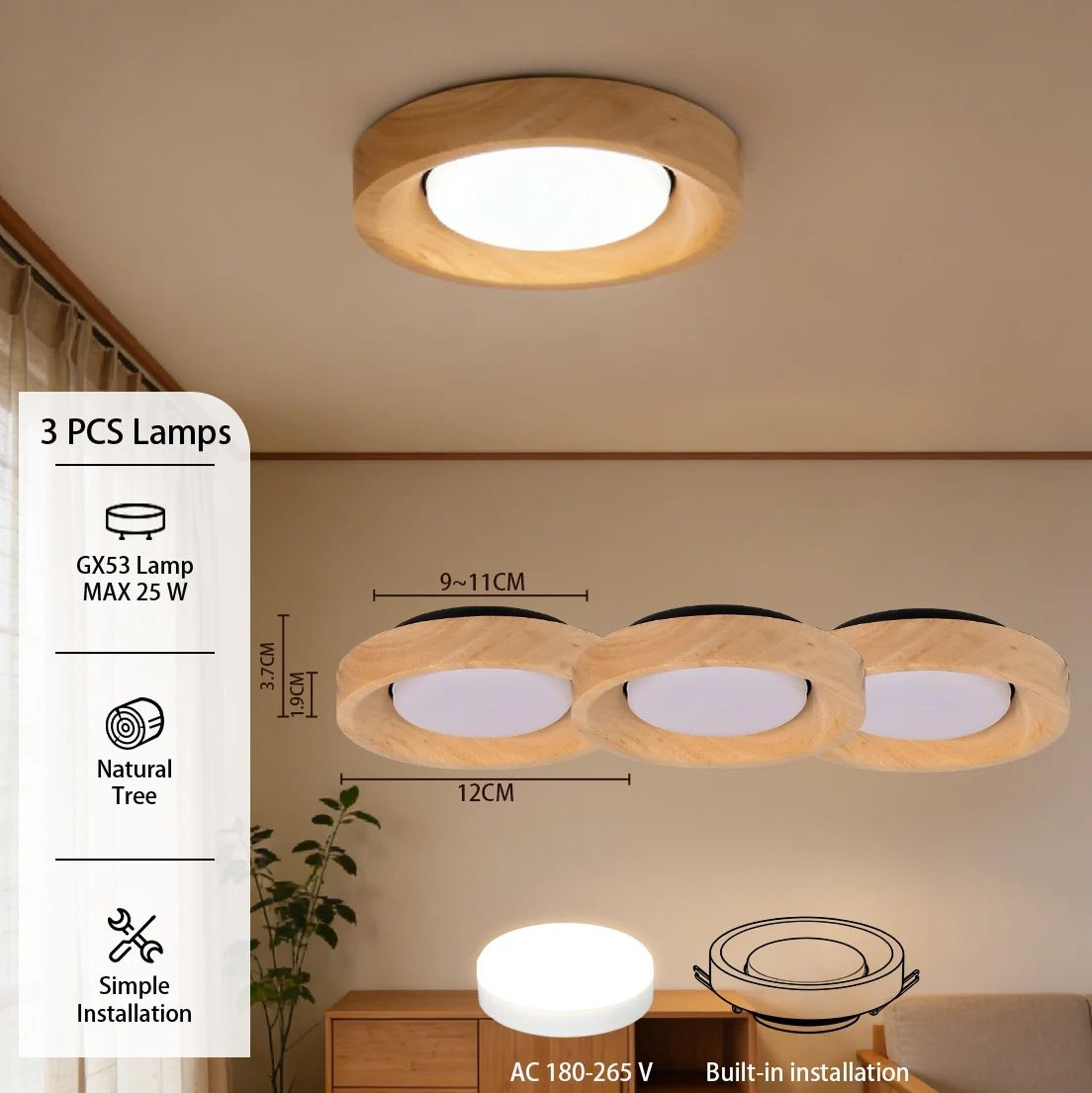 Solid Wood LED Ceiling Spotlight 7