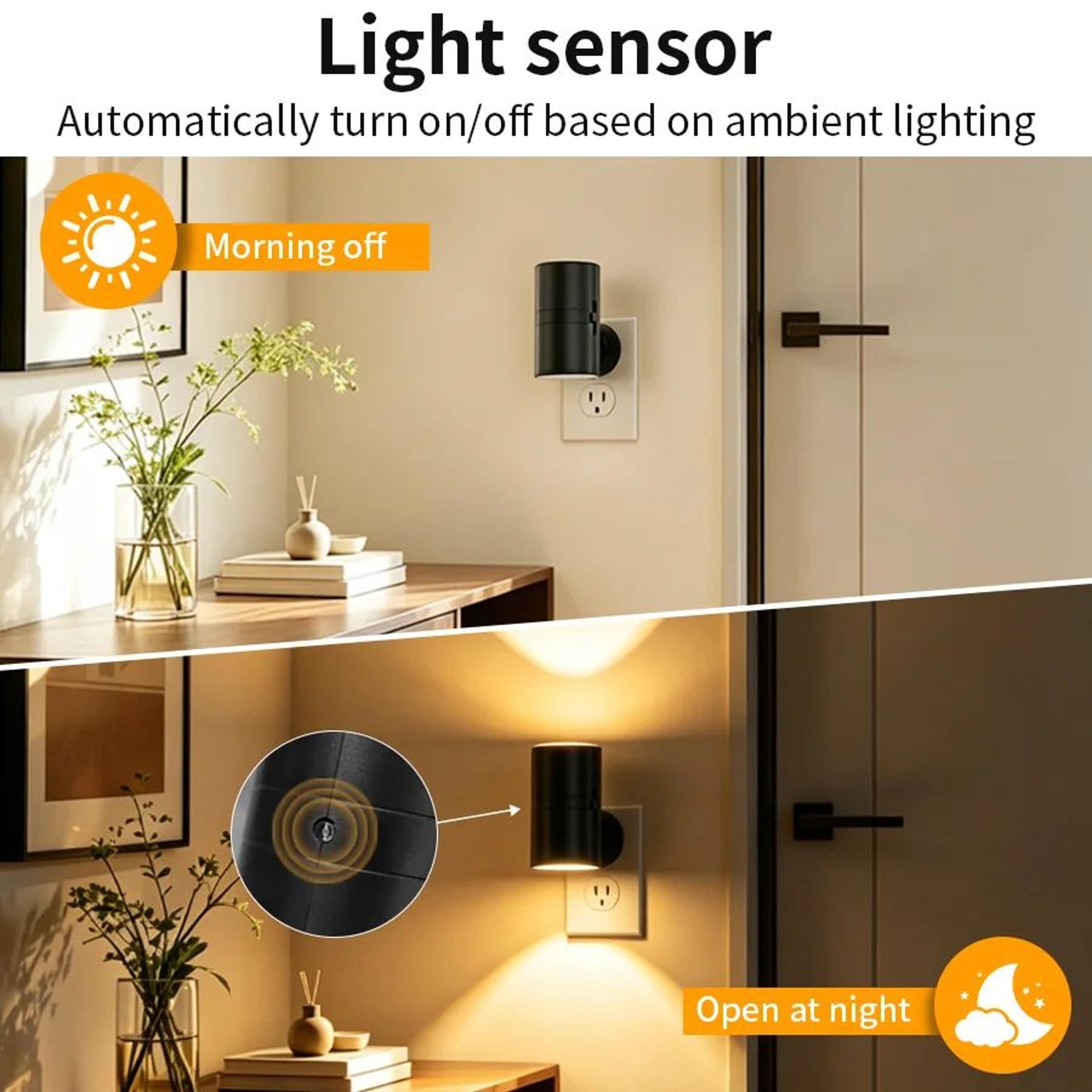 LED Plug In Wall Sconce With Dusk To Dawn Sensor 3