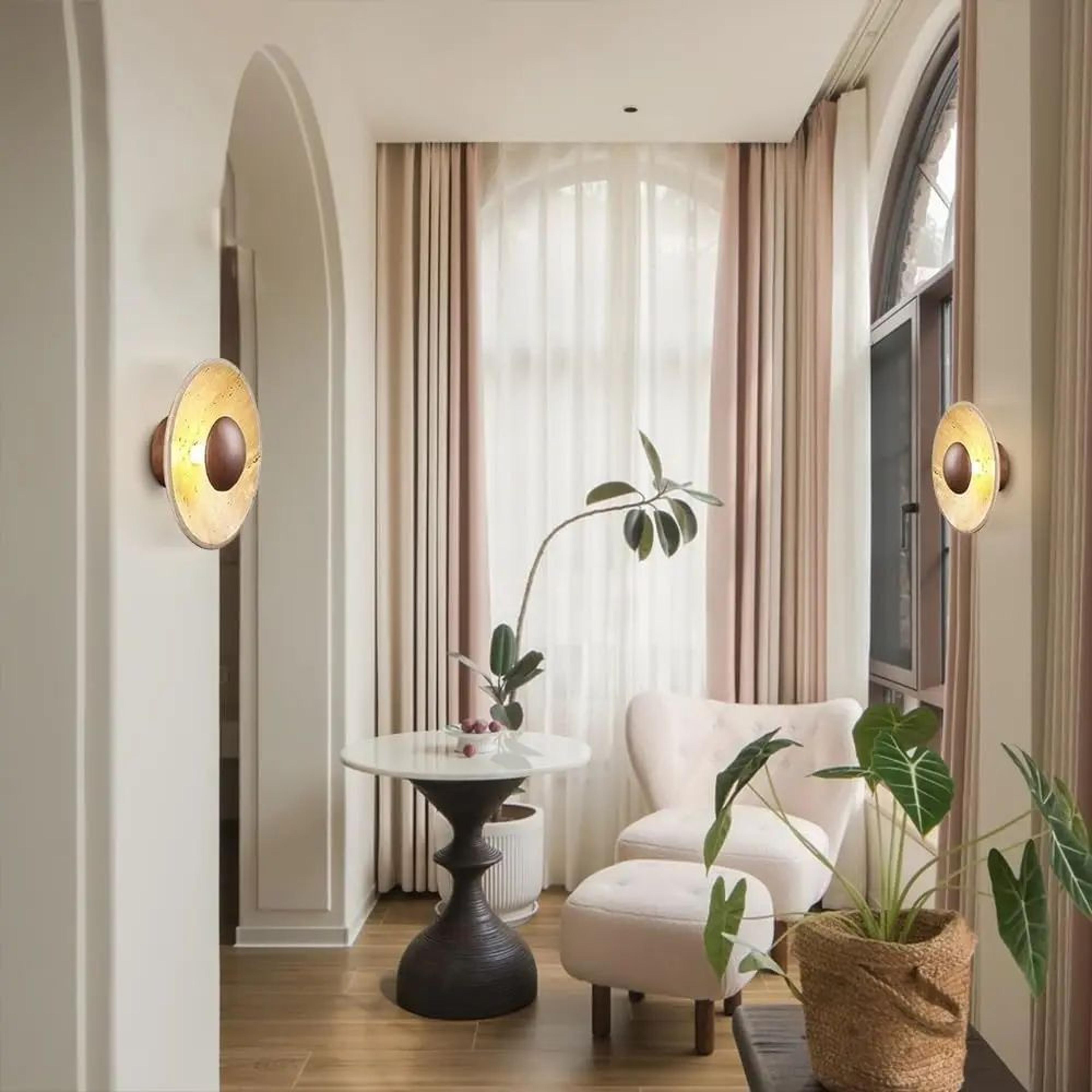Natural Travertine Stone LED Wall Lamp 5