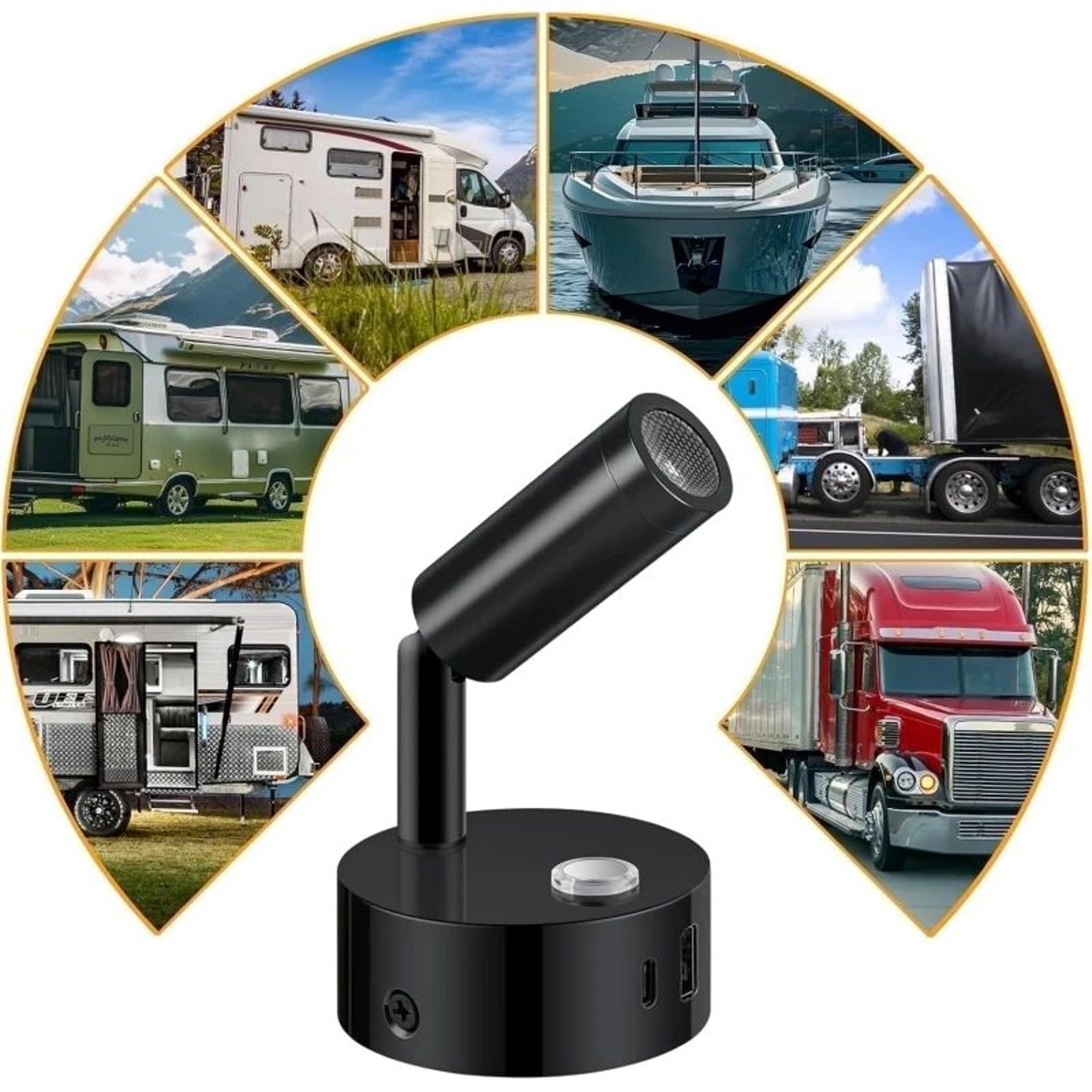 Dimmable RV Reading Light With Dual USB Ports 2