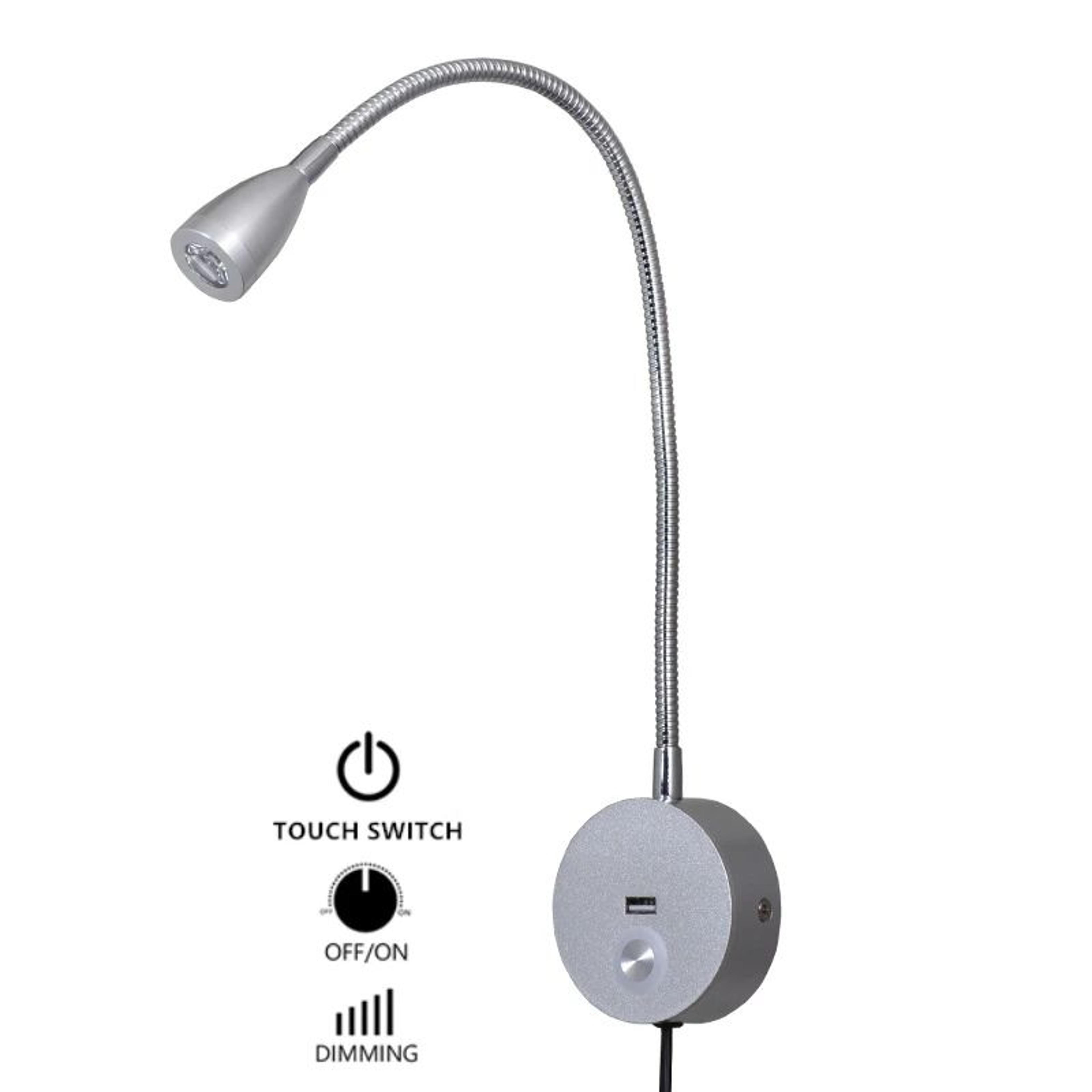 Gold Gooseneck LED Reading Wall Lamp 6