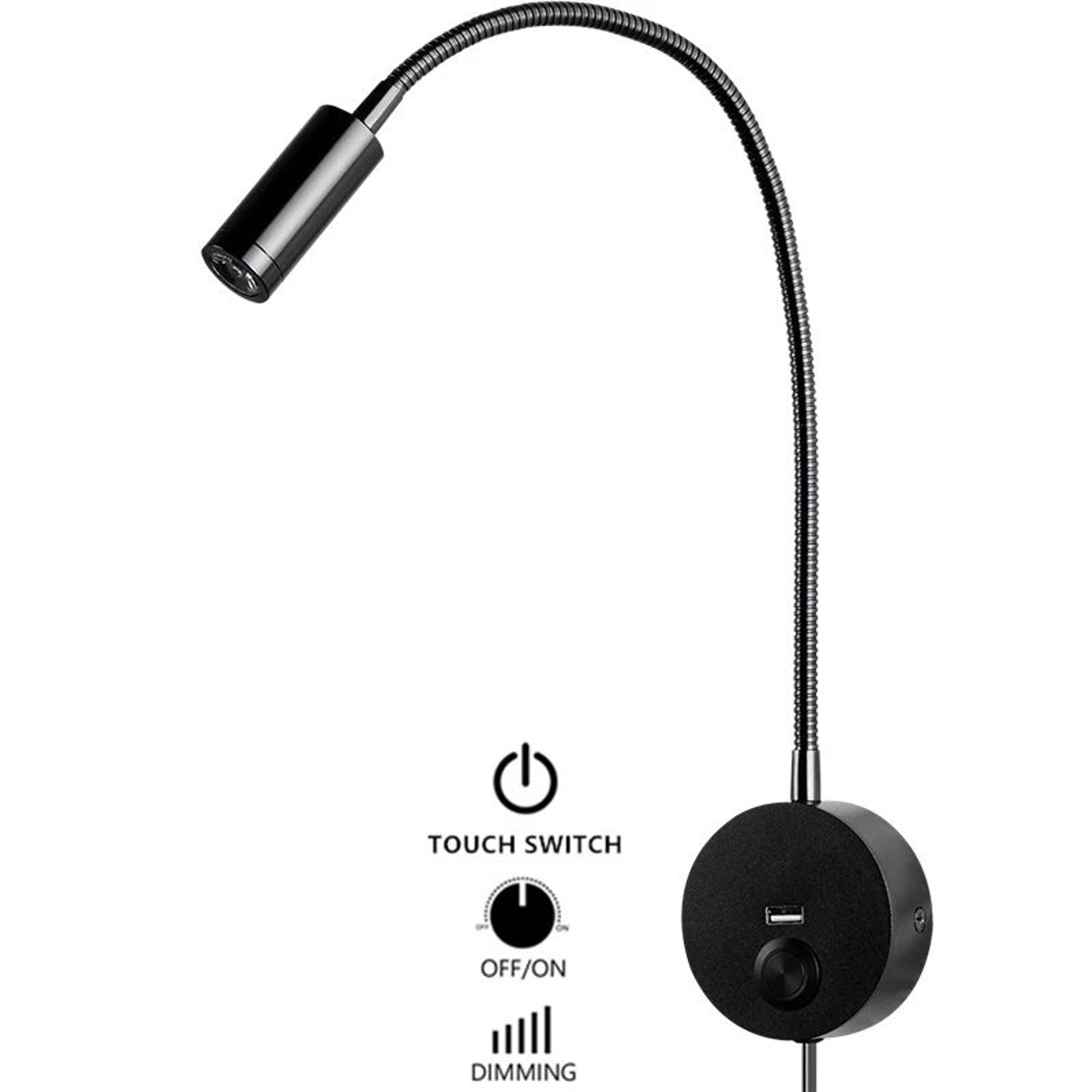 Gold Gooseneck LED Reading Wall Lamp 11