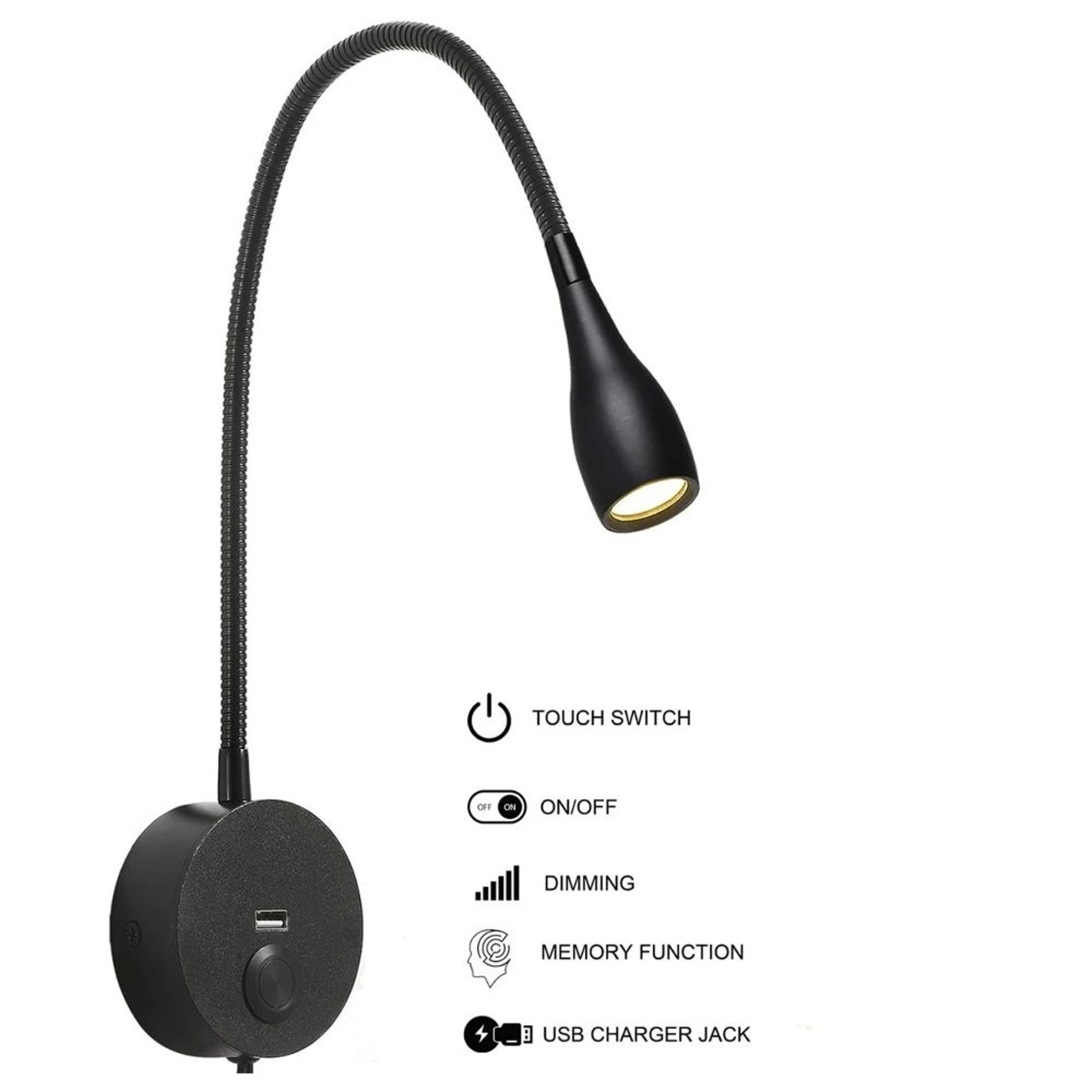 Gold Gooseneck LED Reading Wall Lamp 14