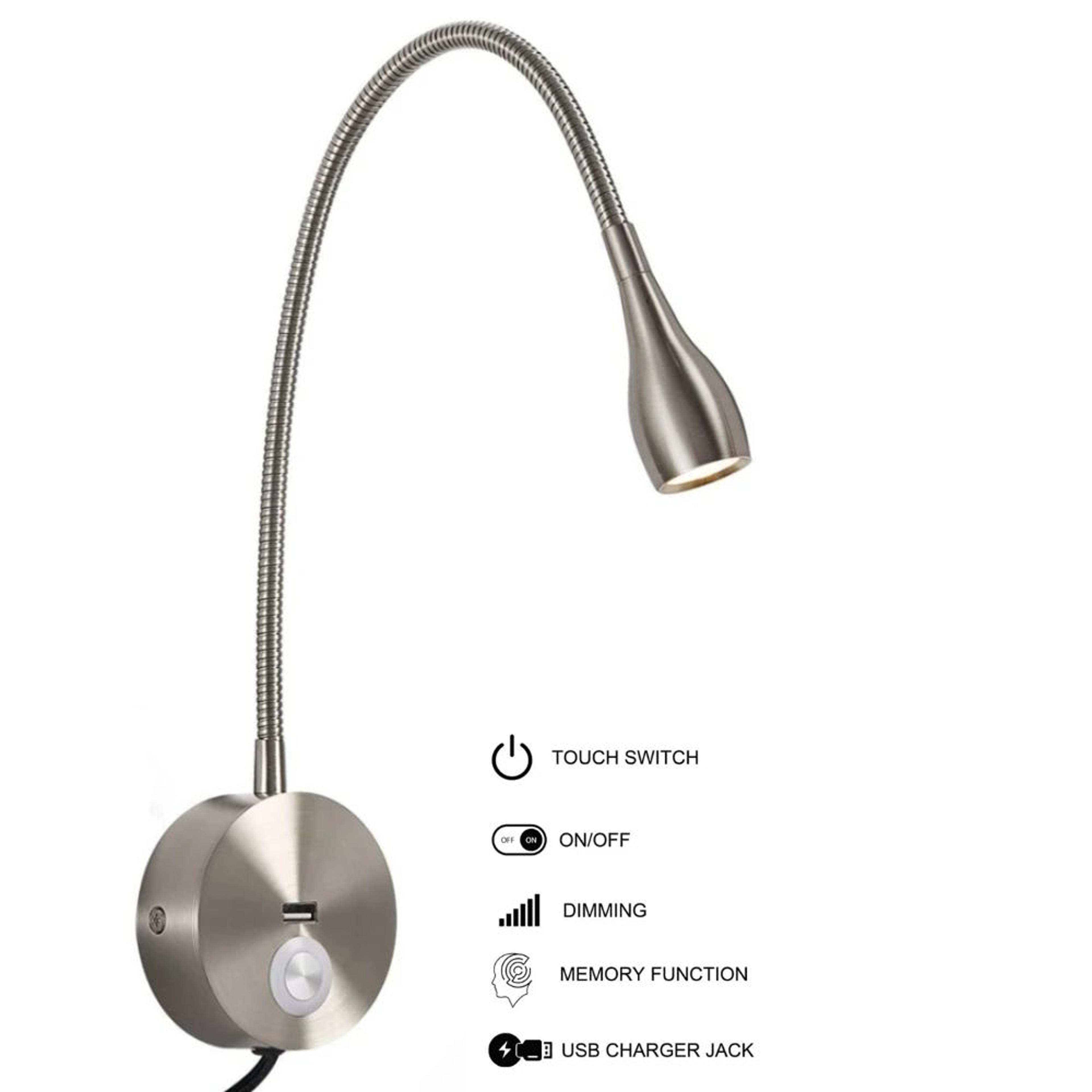 Gold Gooseneck LED Reading Wall Lamp 19