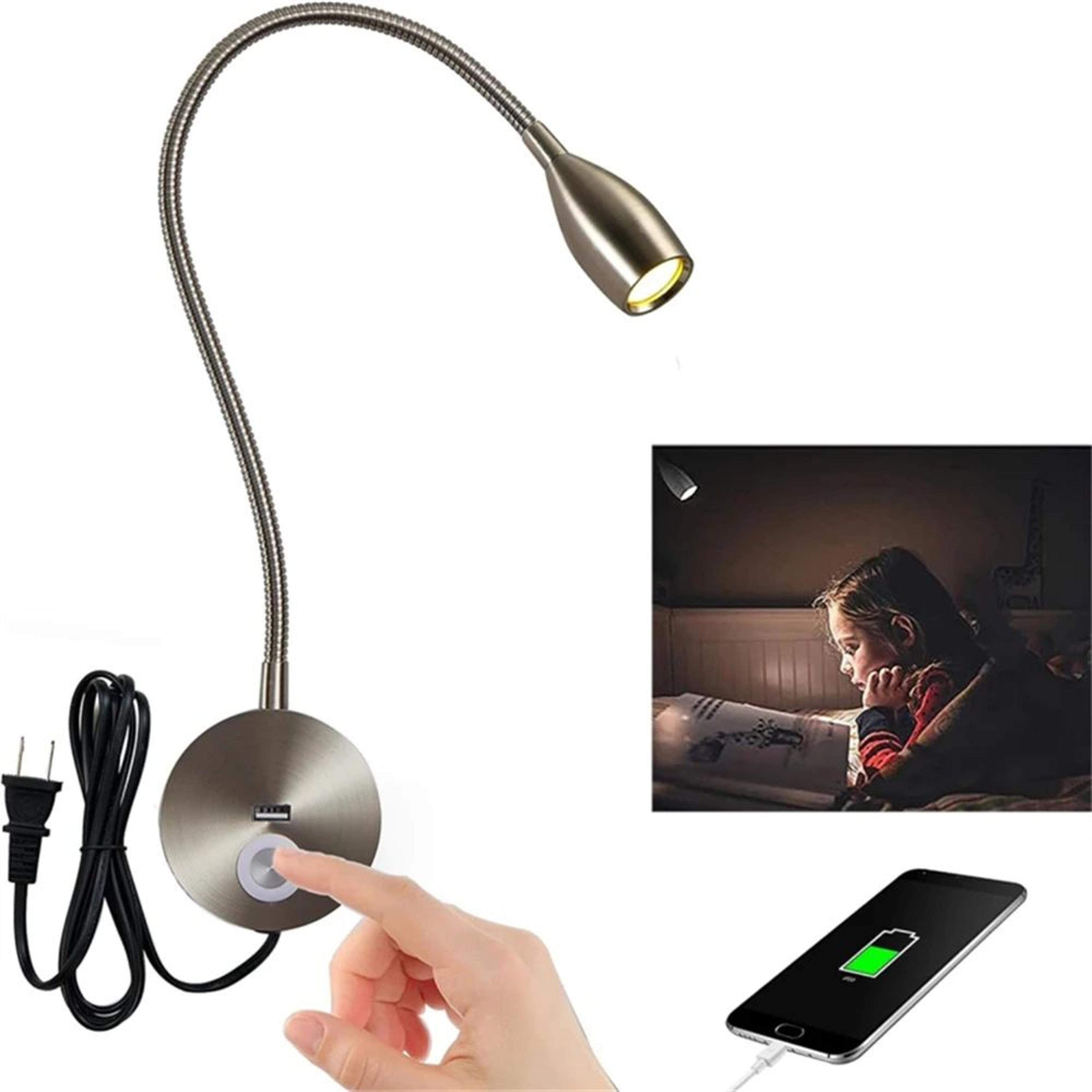 Gold Gooseneck LED Reading Wall Lamp 18