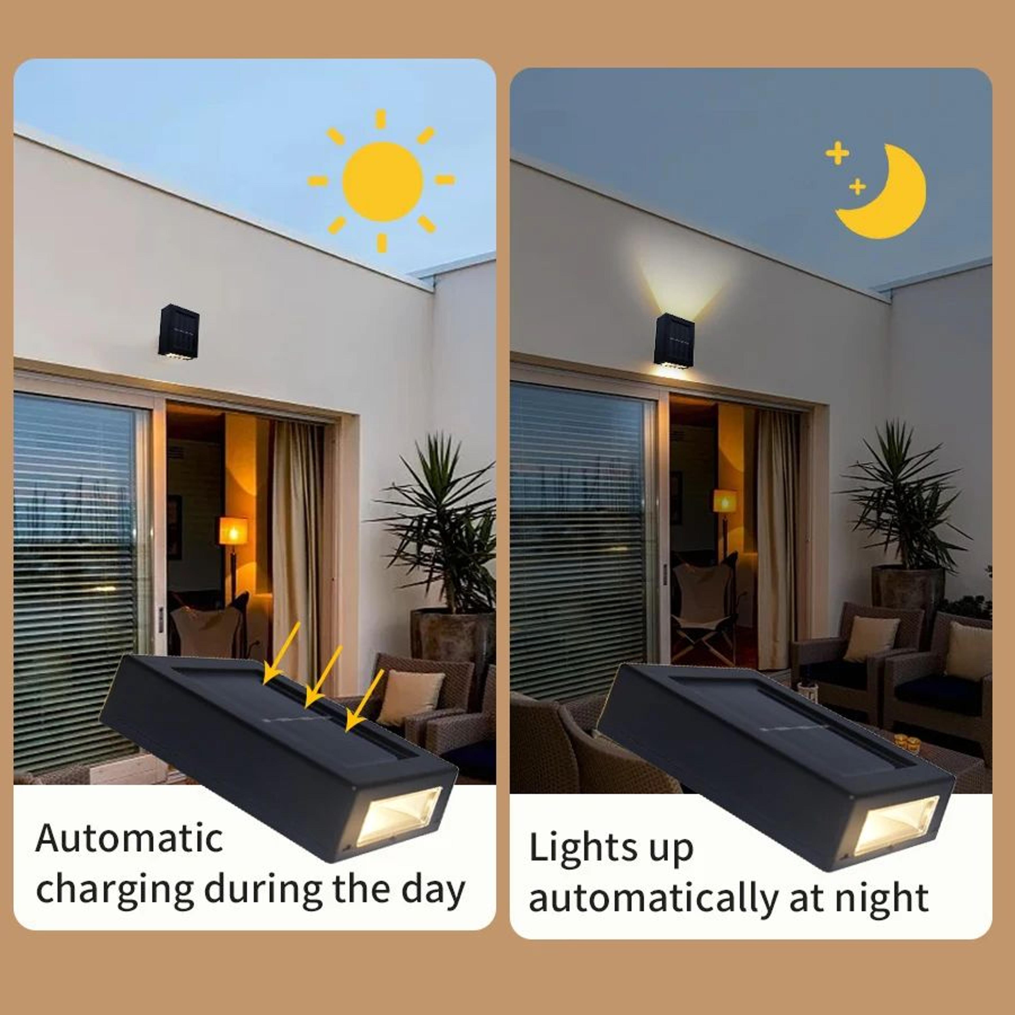 Waterproof Solar Up Down Exterior Wall Spotlight 4