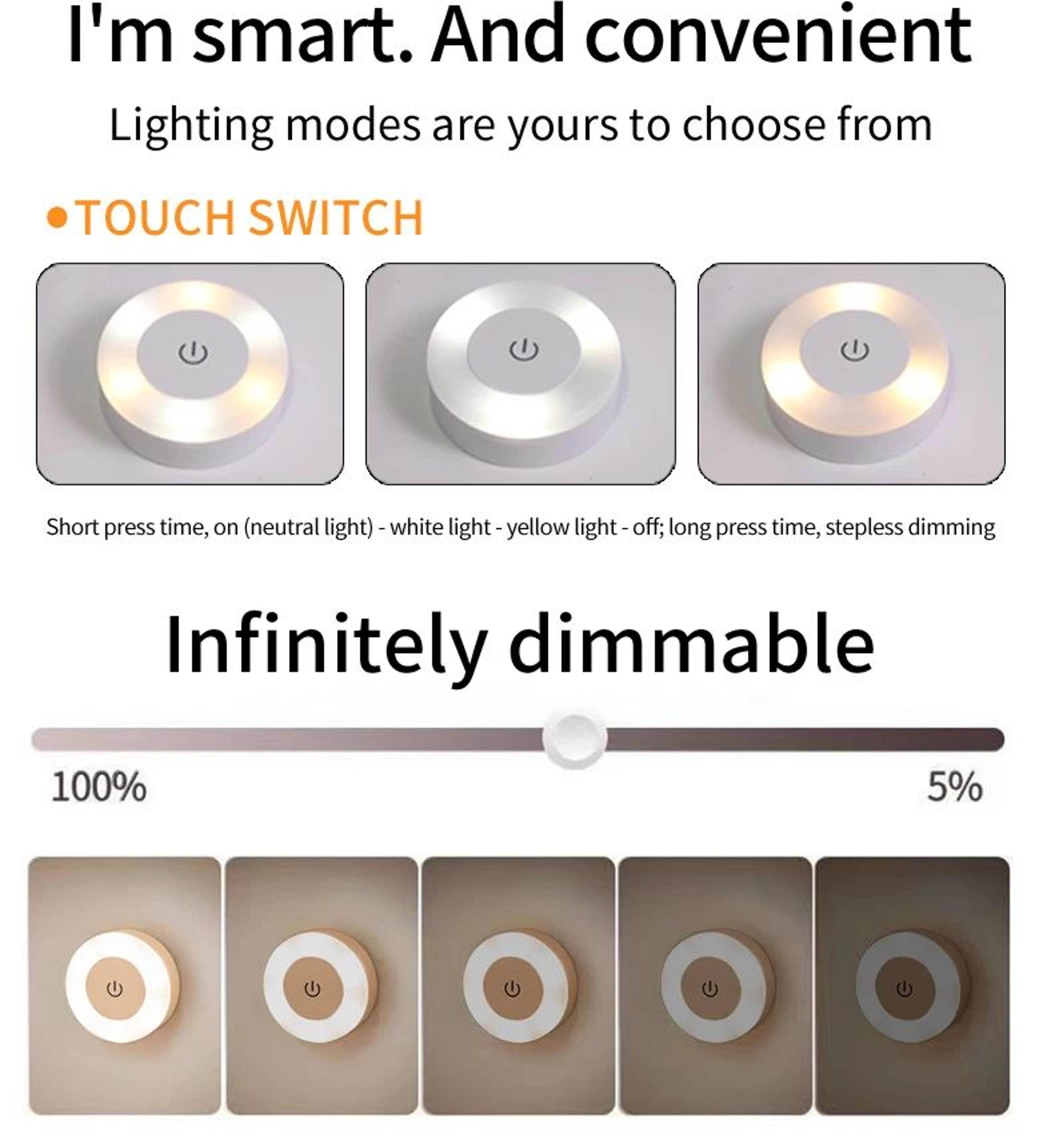 USB Rechargeable Touch Dimming Closet Light 2