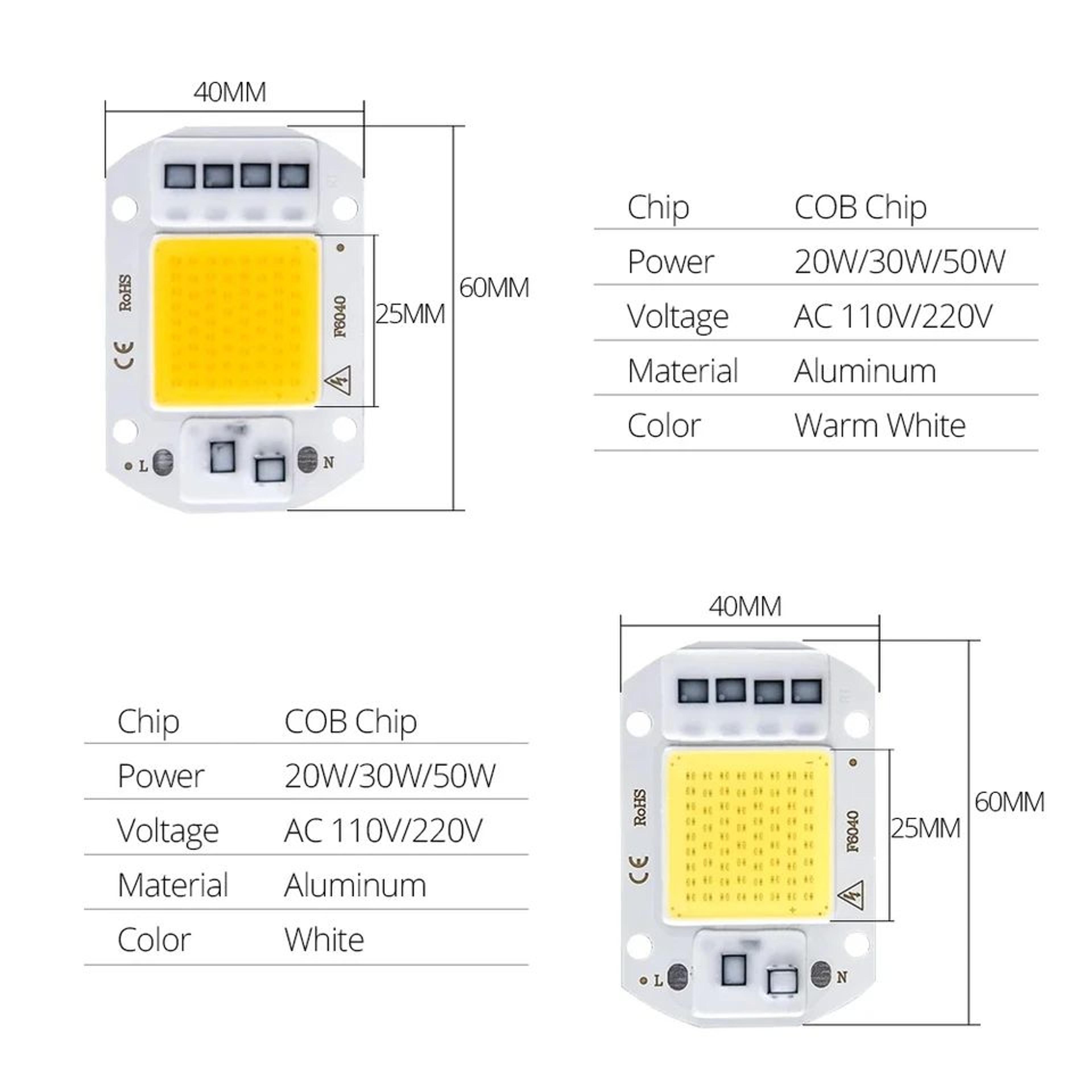 High Power COB LED Floodlight Chips 5 Pack 2