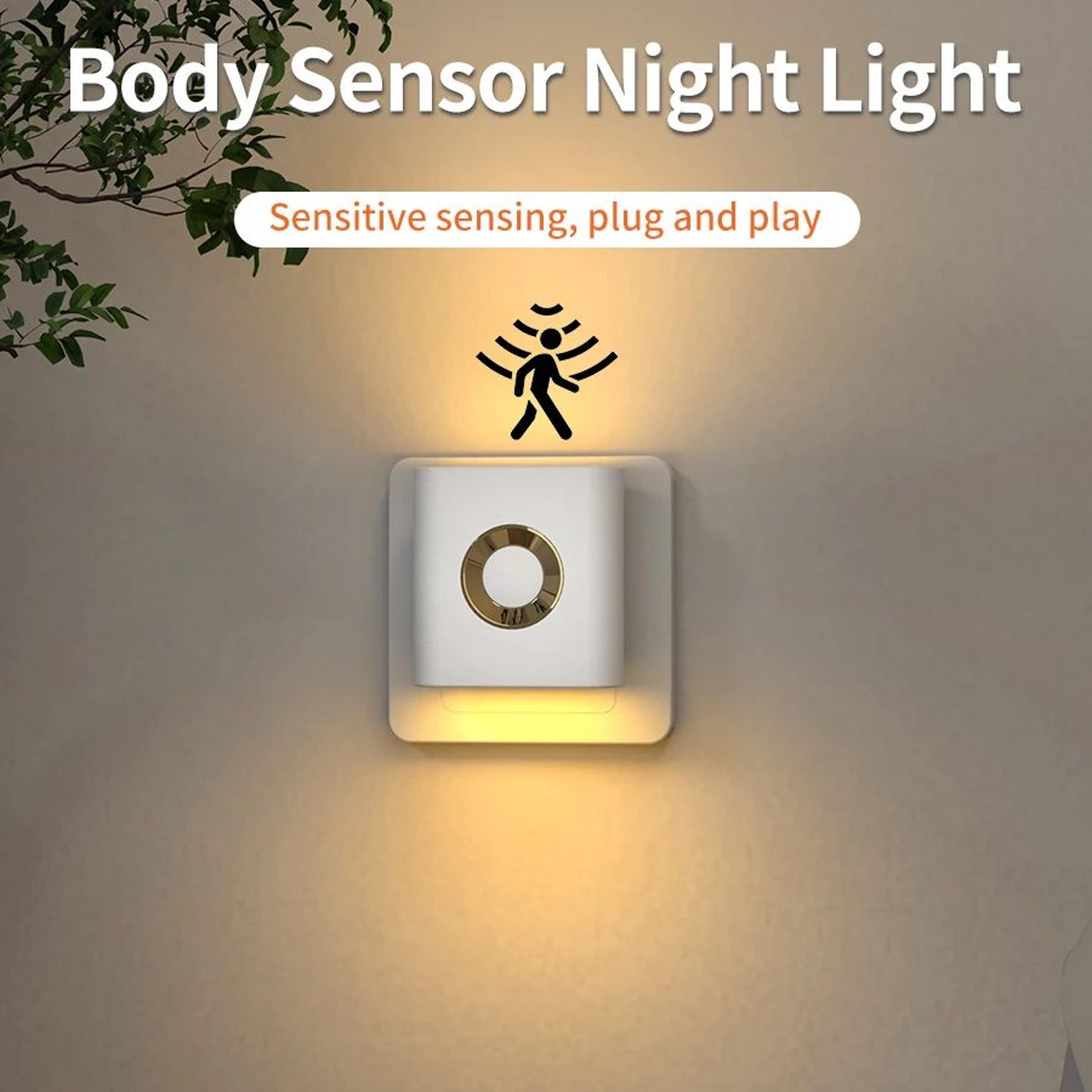 warm white motion sensor plug in led night light